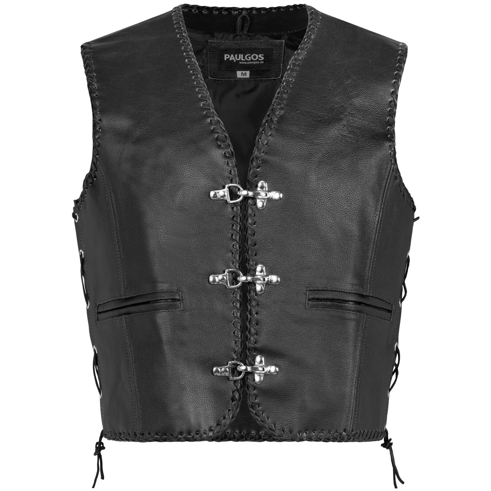 PAULGOS Motorradweste Lederweste Biker Kutte Clubweste Chopper Weste 100% E günstig online kaufen