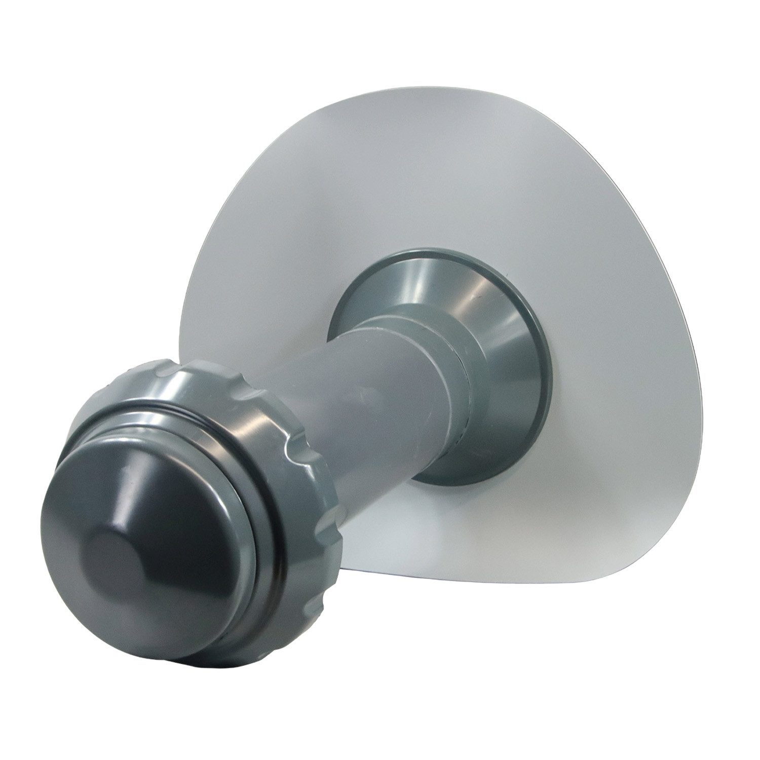 FLECK Dachdurchführung 4 in 1 Flachdachlüfter CLASSIC + KWA inkl. Thermoplan T15 grau, Spezial-Hart-PVC