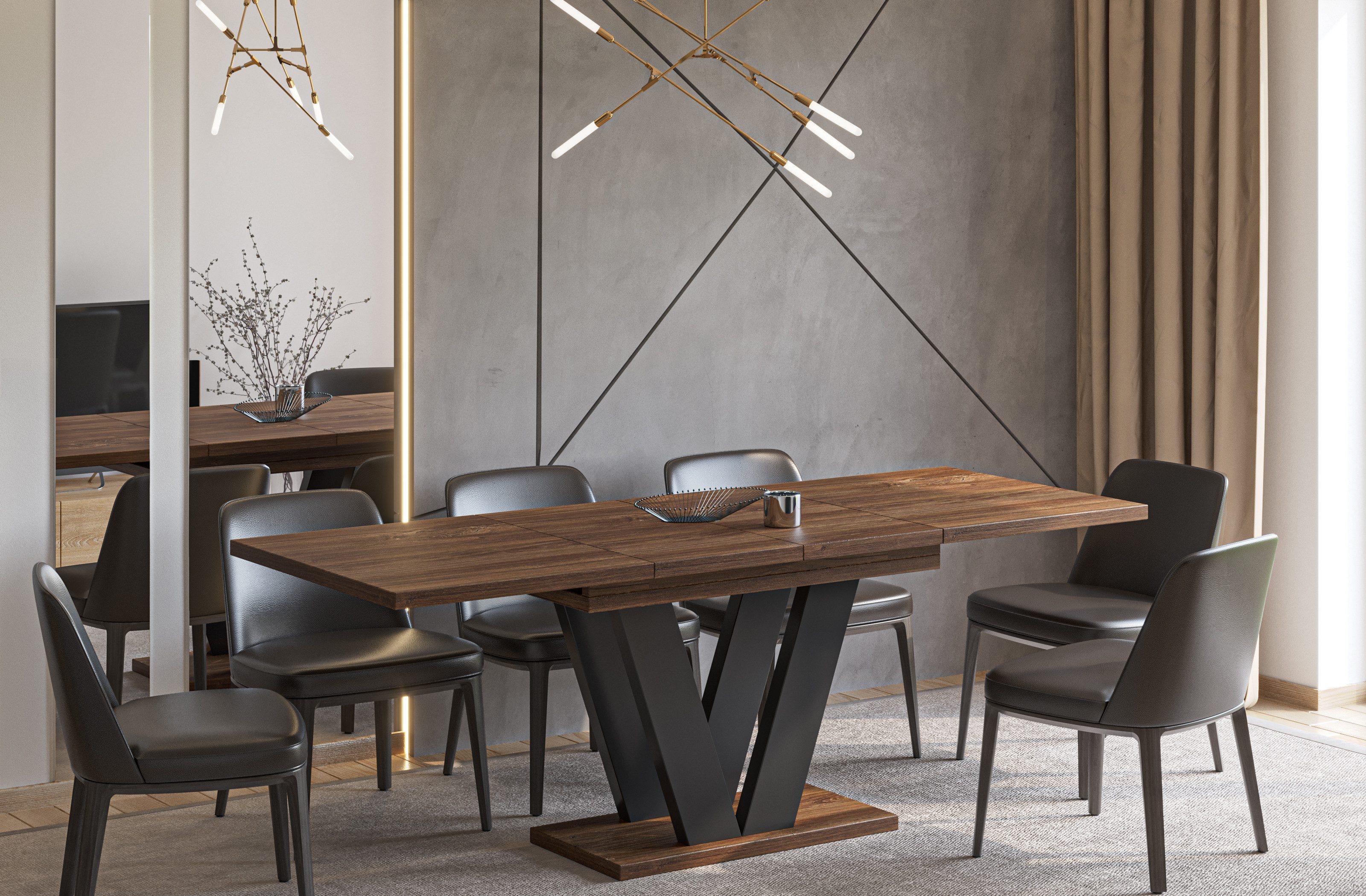 Endo-Moebel Esstisch Lara Esstisch 130–210cm ausziehbar für 8 Personen Tisc günstig online kaufen