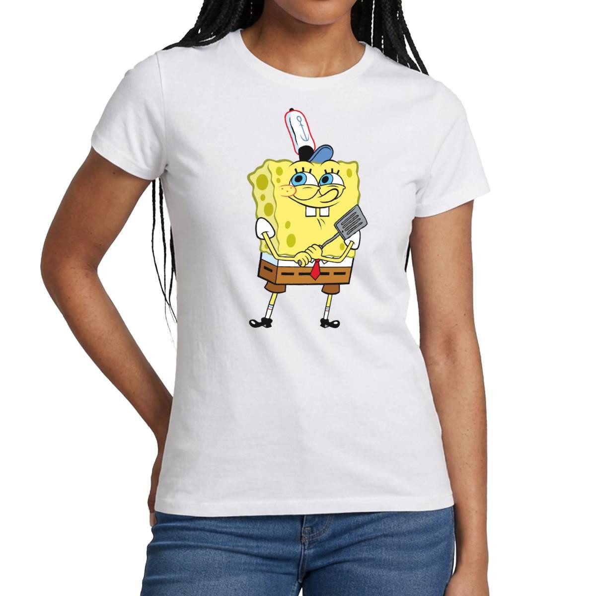 T-Shirt SpongeBob Schwammkopf Burger Braten Frauen T-Shirt