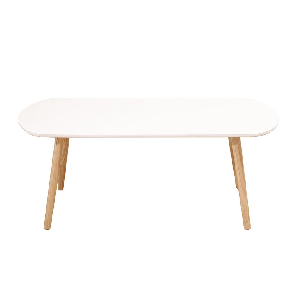 JEOBEST Couchtisch Rechteckiger Wohnzimmertisch, Skandinavischer Weiß, 110 x 50 x 44 cm – Bild 5 von 5