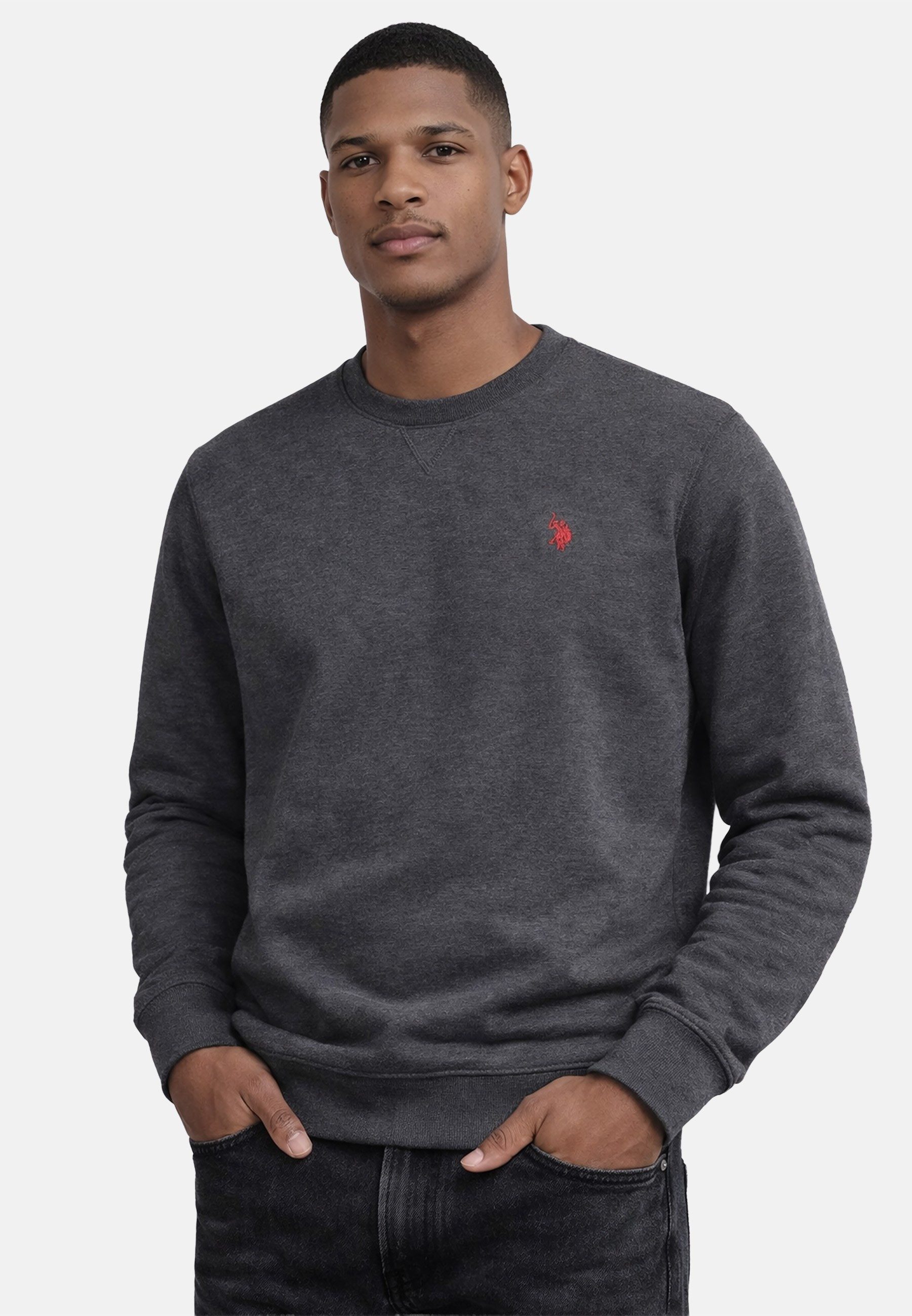 U.S. Polo Assn. Sweatshirt USGennet – Herren Pullover mit Rundhalsausschnitt Klassischer Rundhals, dezente Logo-Stickerei, bequeme Passform