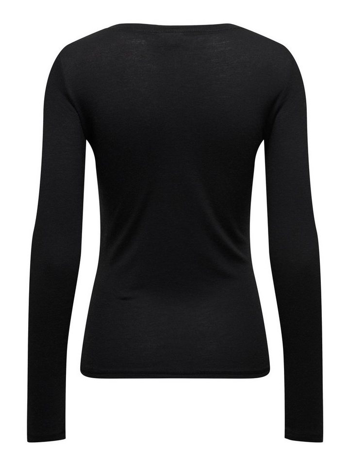JACQUELINE de YONG T-Shirt Langarm Shirt Dünner Basic Pullover JDYSUMA 6403  in Schwarz-2