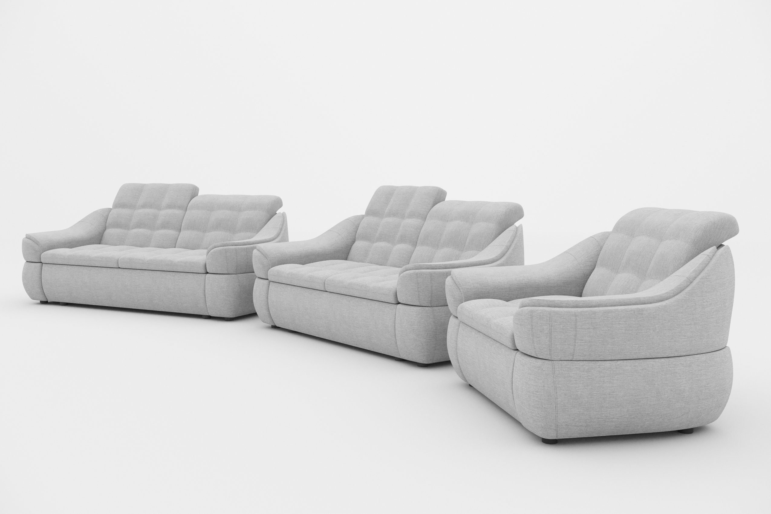 in bestehend Alisa, 2-Sitzer (Set Polstergarnitur Sessel, Stylefy Europa Sofa Sofa, (3-tlg), und Design, aus Modern made 2,5-Sitzer