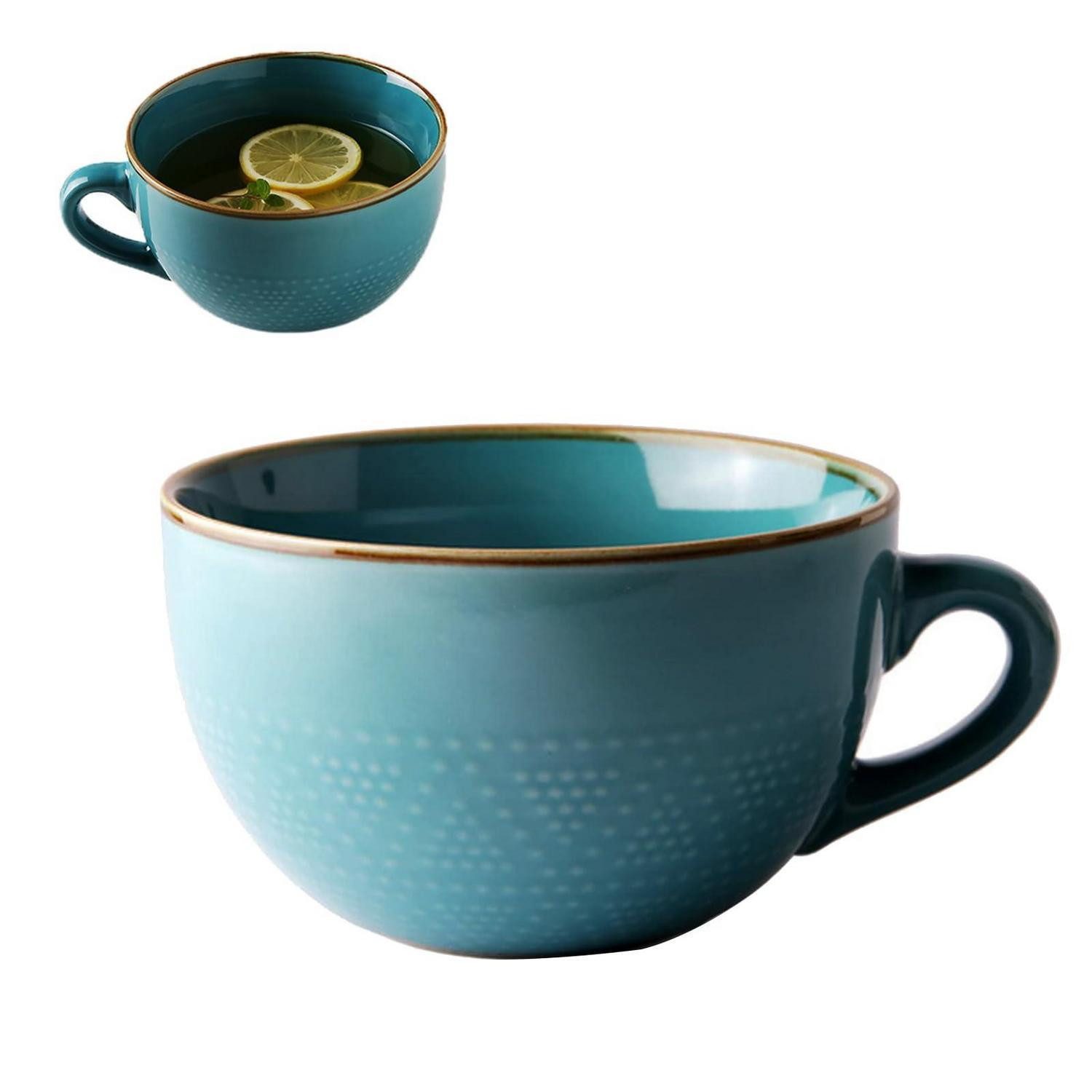 LuxusKollektion Tasse Jumbo Tasse Keramik Blau 700ml mit Henkel, Keramik