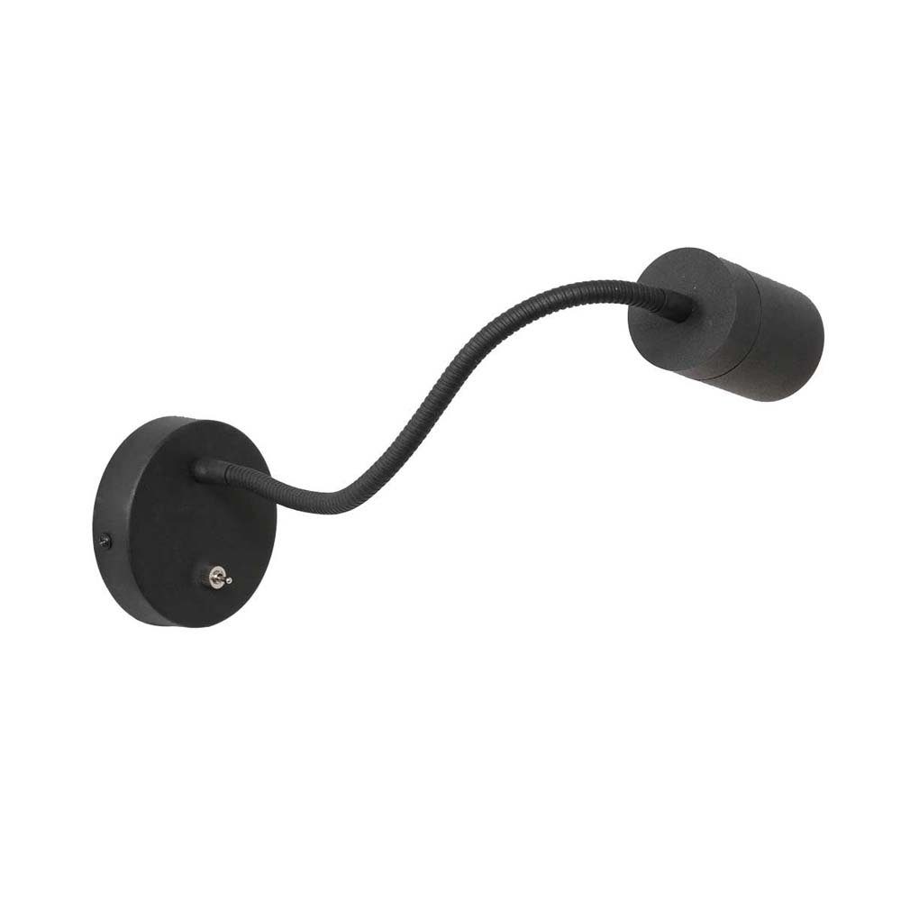 Steinhauer LIGHTING Wandleuchte, Leuchtmittel inklusive, Warmweiß, Wandleuchte Bettlampe Leseleuchte Glas Metall schwarz flexibel