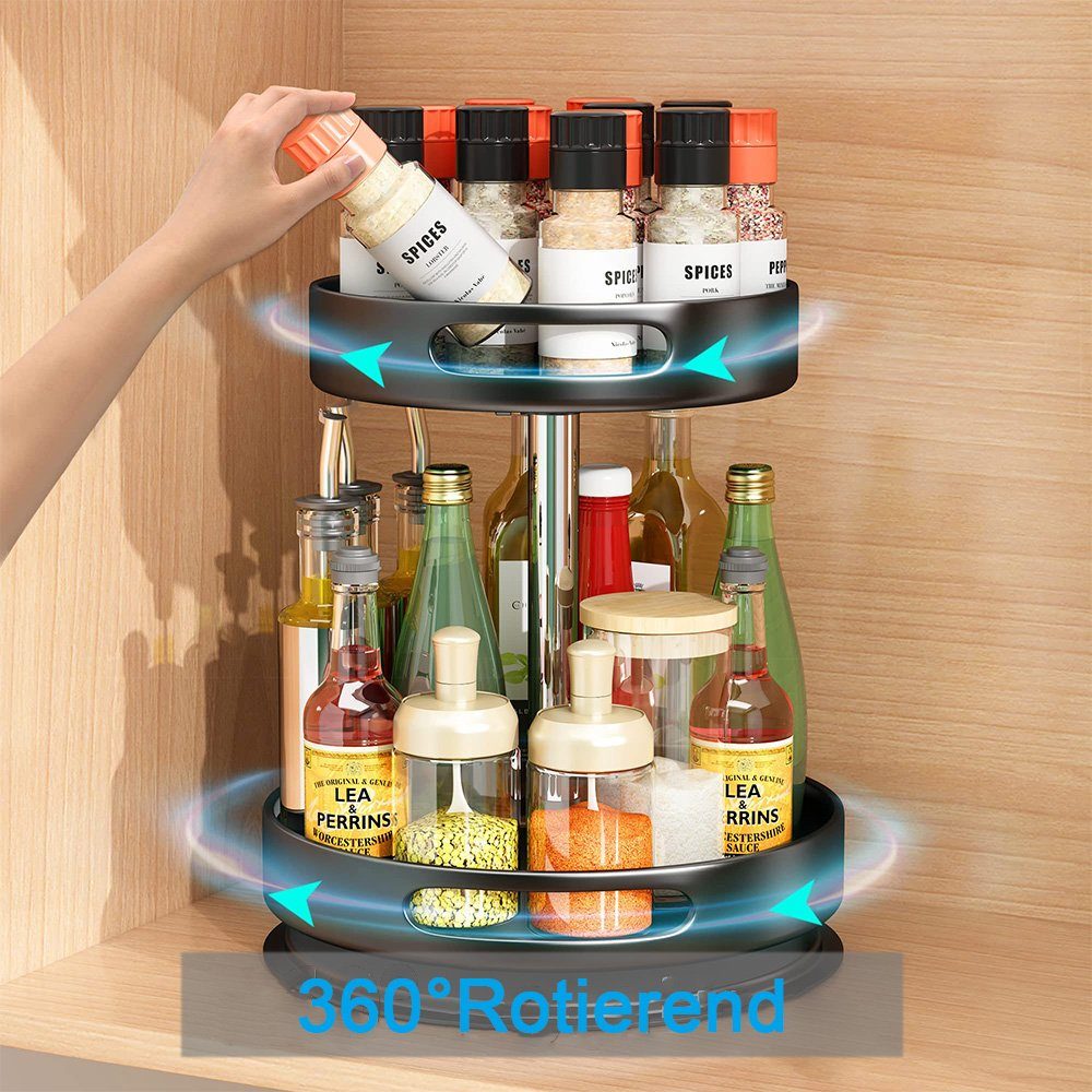 zggzerg Gewürzregal Lazy Susans 2 Etagen Drehteller Organizer, 360° Drehbar günstig online kaufen
