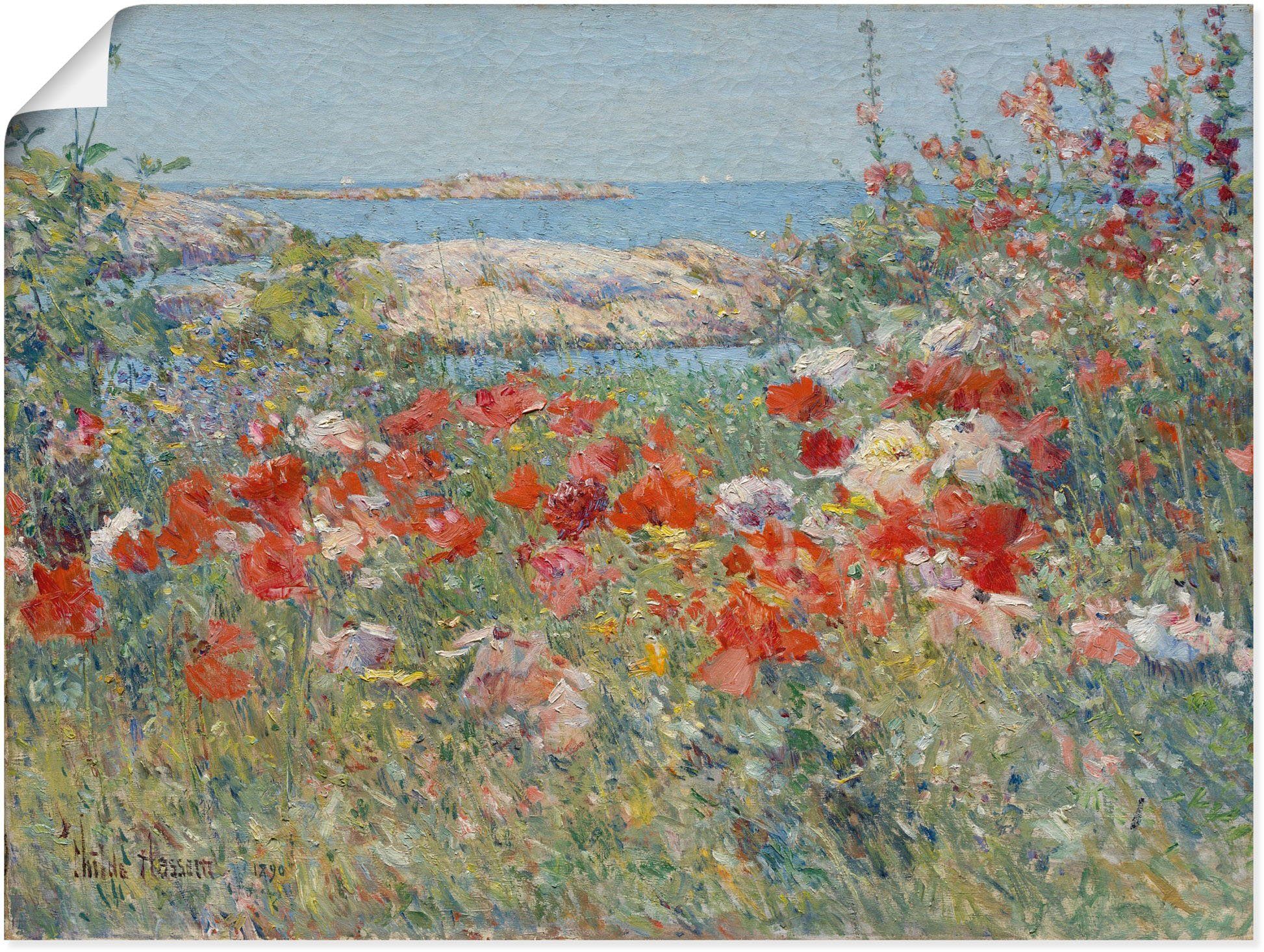 Artland Wandbild Celia Thaxters Garten 1890., Blumenwiese (1 St), als Leinwandbild, Poster in verschied. Größen