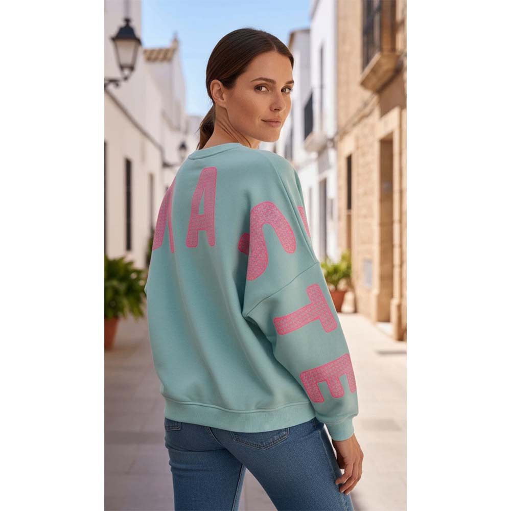 Miss Goodlife Sweatshirt MG13593 Roundneck „Namasté Peace Double“ – Hellbla günstig online kaufen