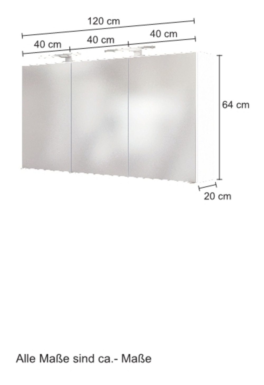 HELD MÖBEL Spiegelschrank Baabe 120 cm weiß