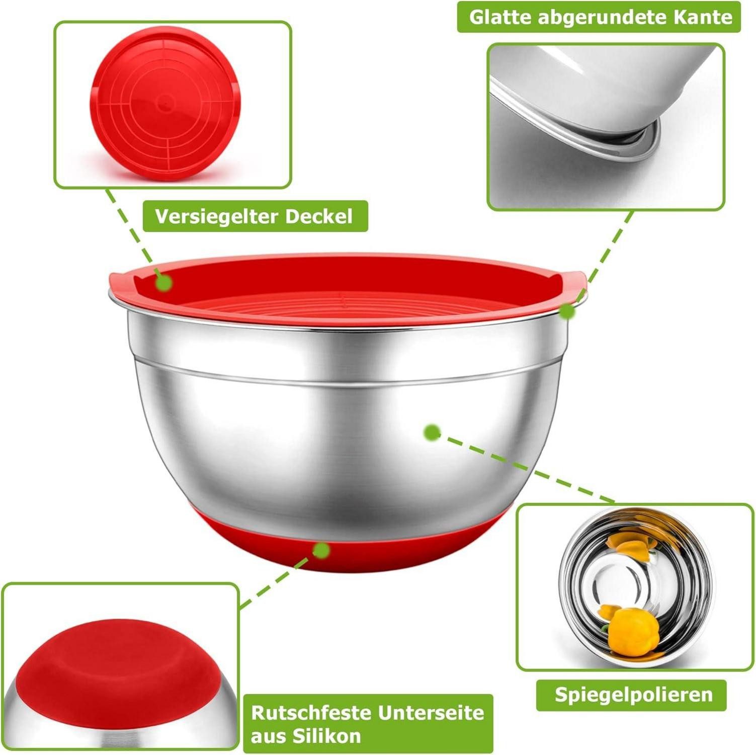 LuxusKollektion Küchenorganizer-Set Rührschüssel Set Edelstahl Salatschüsse günstig online kaufen