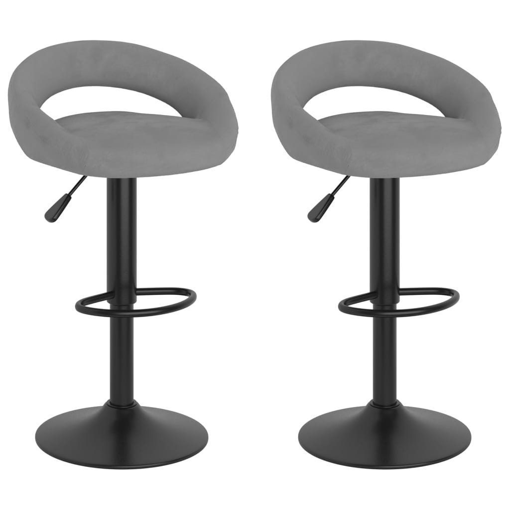 Barhocker Barhocker 2 Stk. Hellgrau Samt