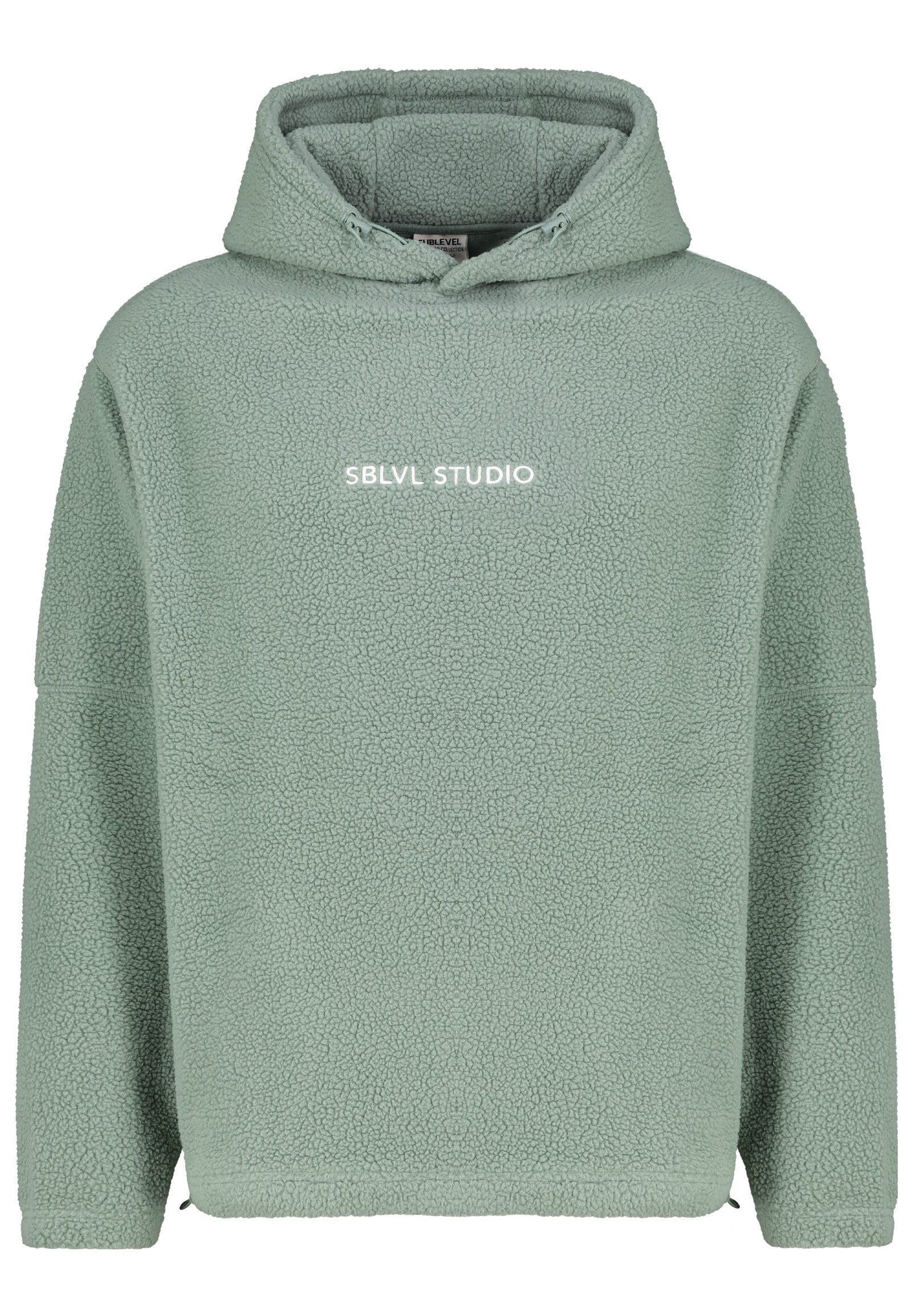 SUBLEVEL Hoodie Teddyfleece Kapuze Logoschriftzug Tunnelzug am Saum (1-tlg) günstig online kaufen