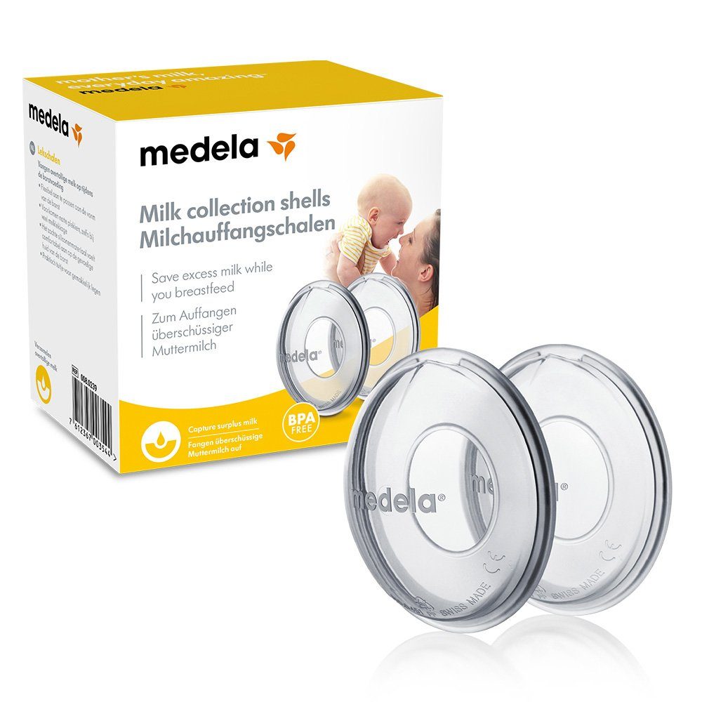 MEDELA Brustwarzenabdeckung Milchauffangschalen BPA-frei aus weichem flexiblem Silikon 2er-Set (2 Paar), BPA-frei