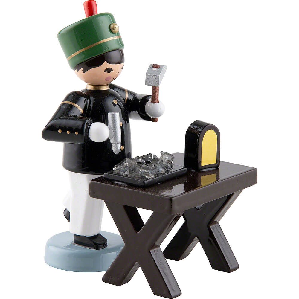 ULMIK Dekofigur Bergmann mit Scheidebank farbig (7cm) von ULMIK