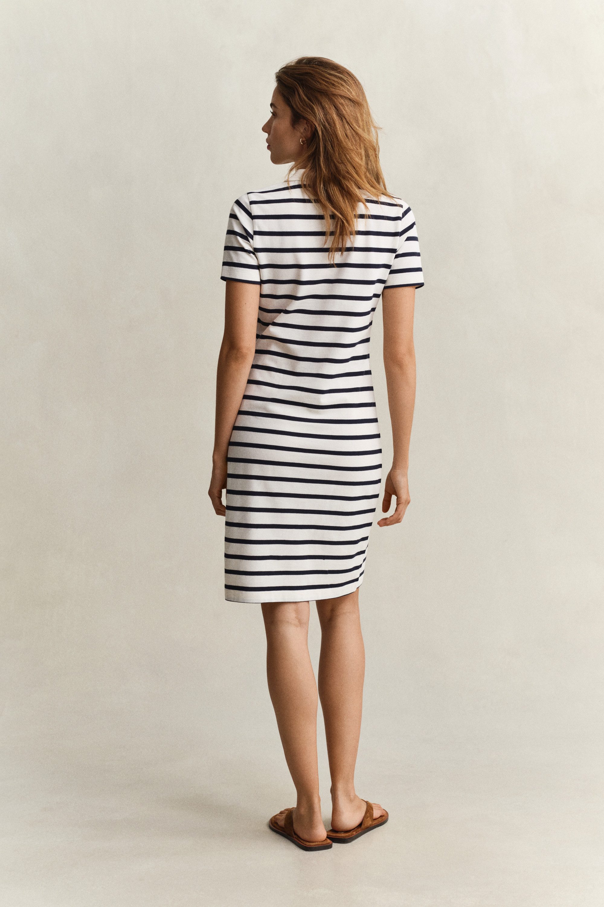Gant Polokleid SLIM STRIPED PIQUE POLO Slim fit mit Polokragen – Bild 2 von 5