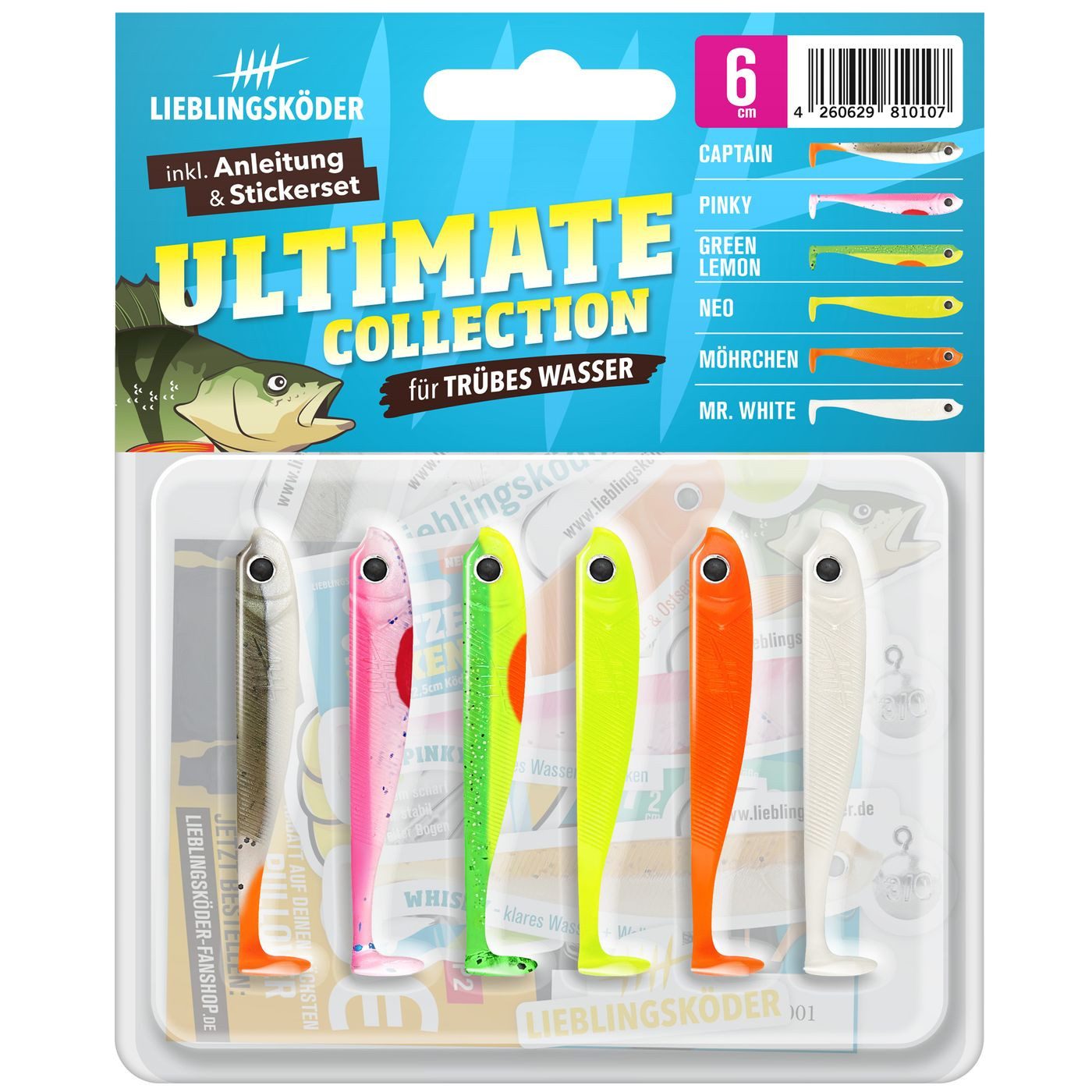 Kunstköder Lieblingsköder Gummifische 6cm - 6 Angelköder