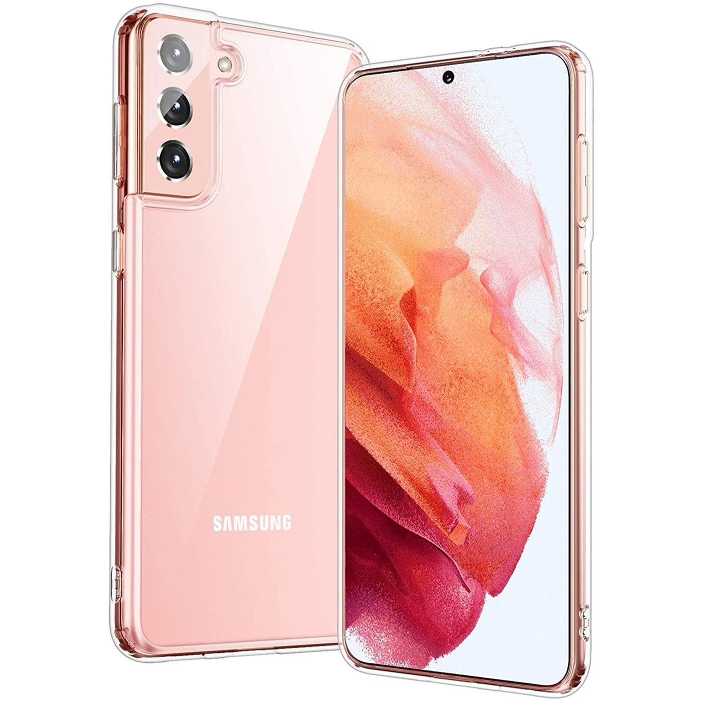 CoolGadget Handyhülle Silikon Handy Hülle Slim für Samsung Galaxy S21 6,2 Zoll, dünne TPU Schutzhülle Case in transparent / durchsichtig