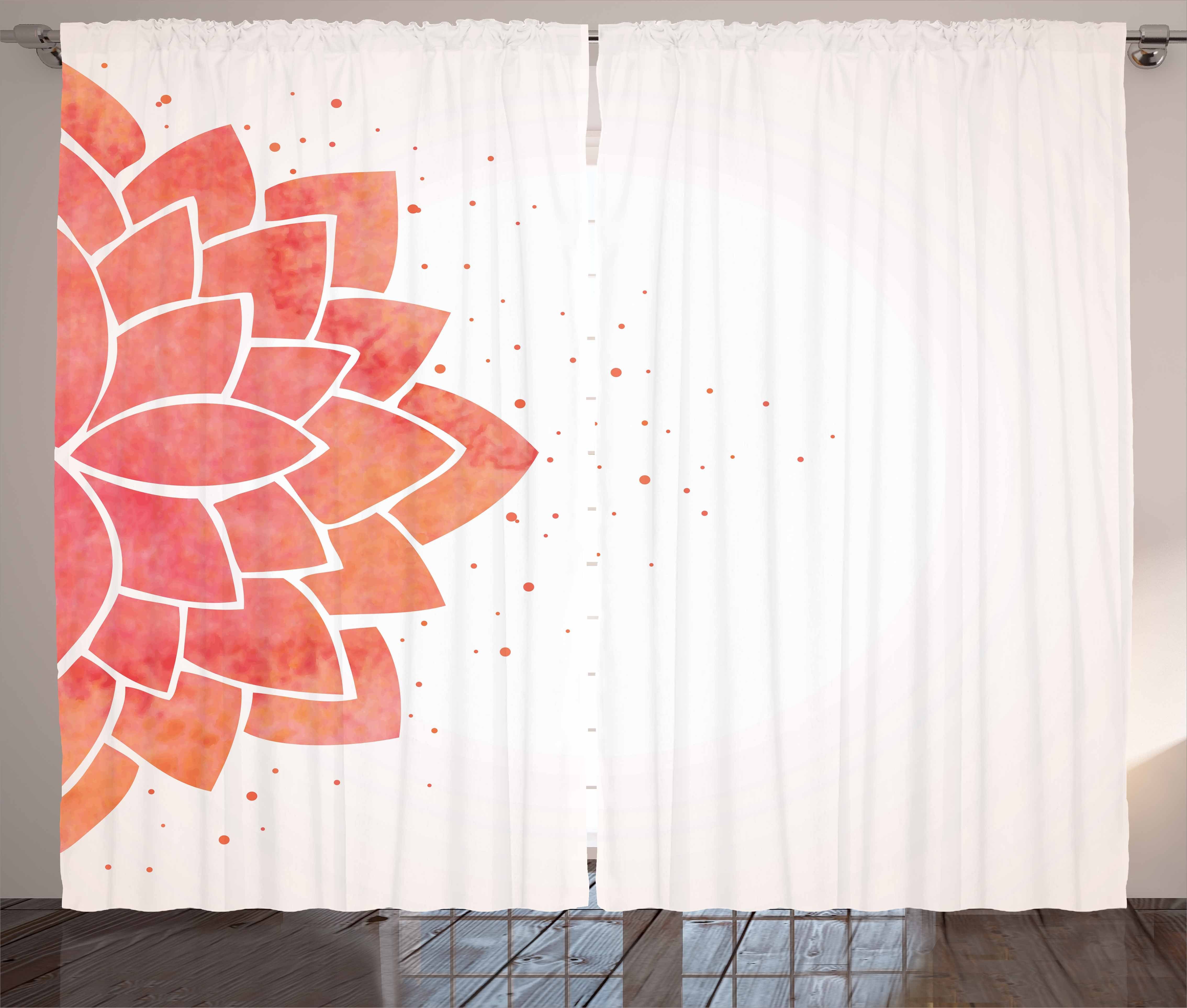 Blume Lotus Schlaufen Schlafzimmer Halb Kräuselband und Gardine Haken, mit Aquarelle Abakuhaus, Vorhang