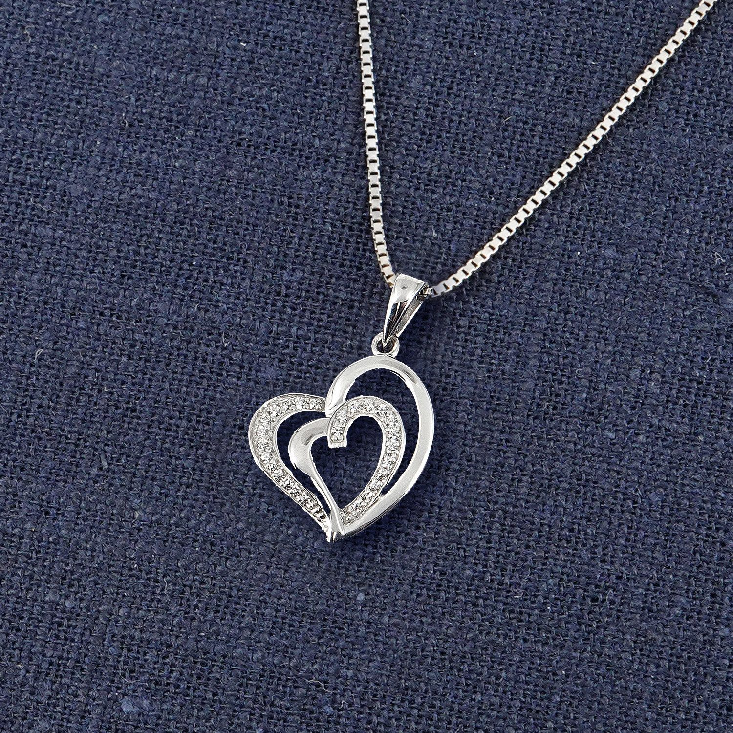 trendor Kette mit Anhänger mit Anhänger Herz in Silber 925 günstig online kaufen