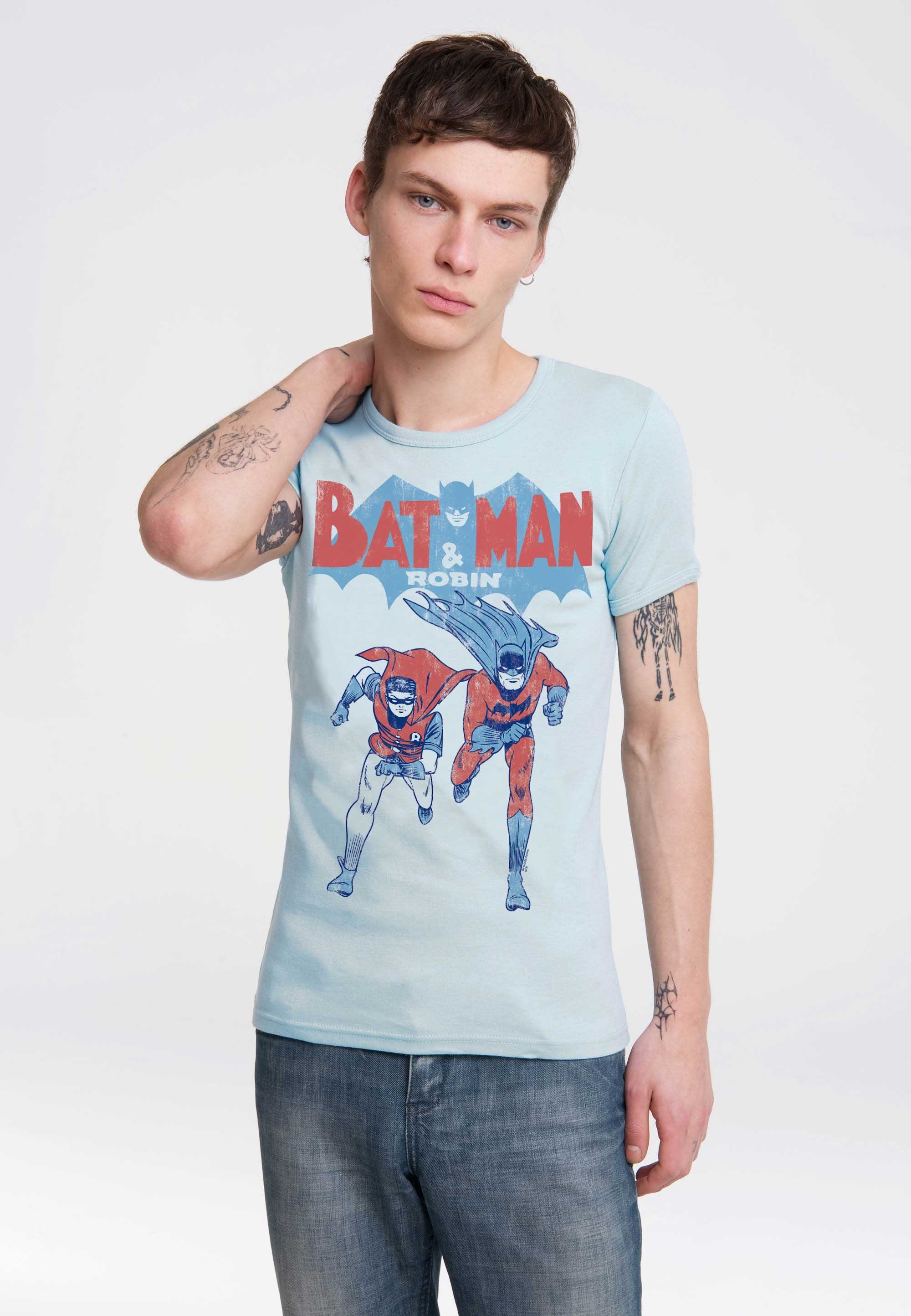 LOGOSHIRT T-Shirt trendigem & mit Superhelden-Print Batman Robin