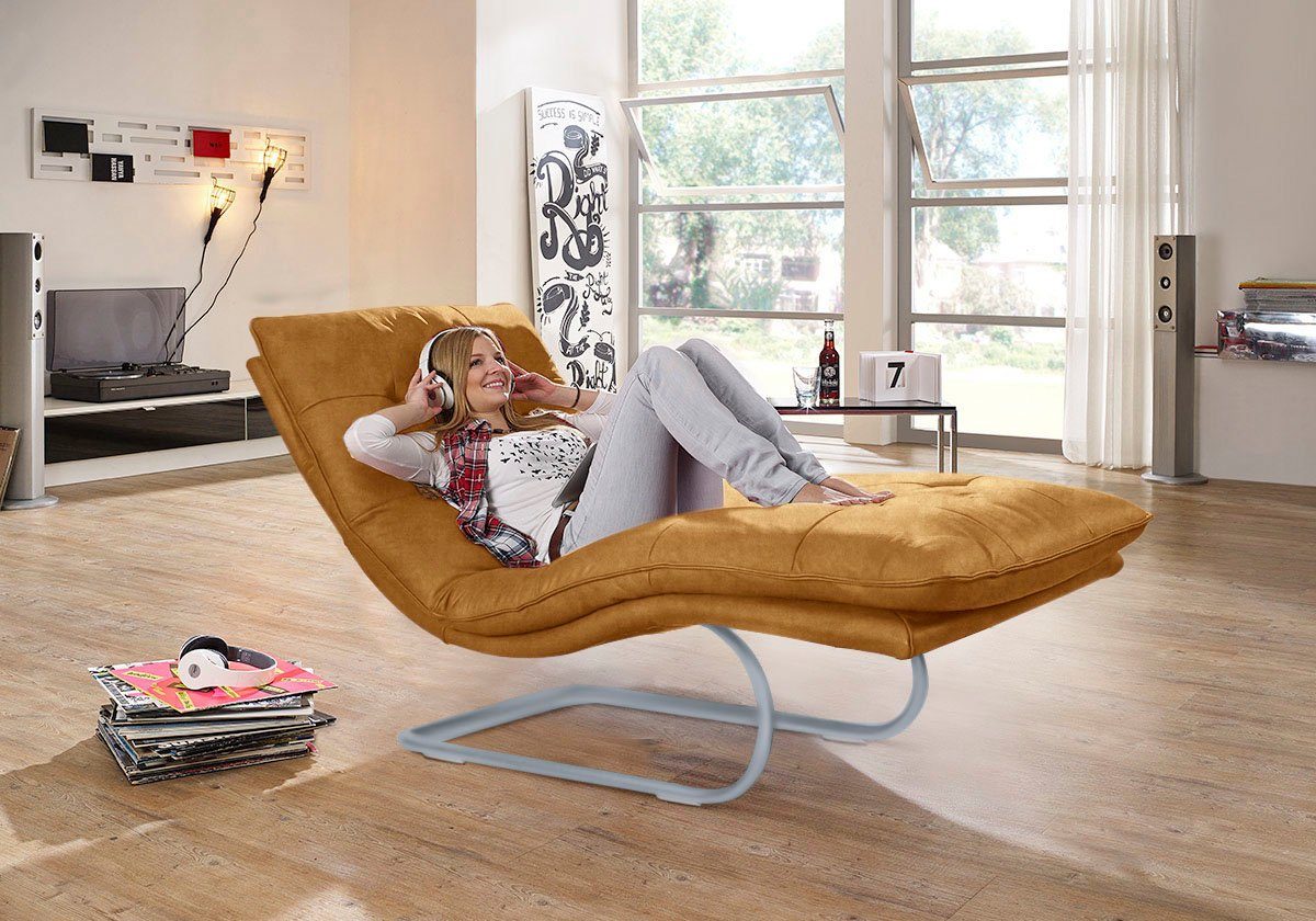 W.SCHILLIG Relaxliege daily dreams, in Waffelkissen-Optik, wahlweise mit Motor, silber matt, in 2 Breiten
