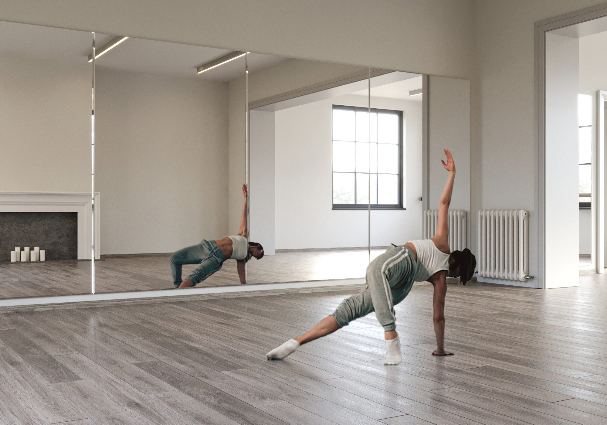 MySpiegel.de Wandspiegel Tanzspiegel Spiegelwand Für Fitness Und Ballett Sport