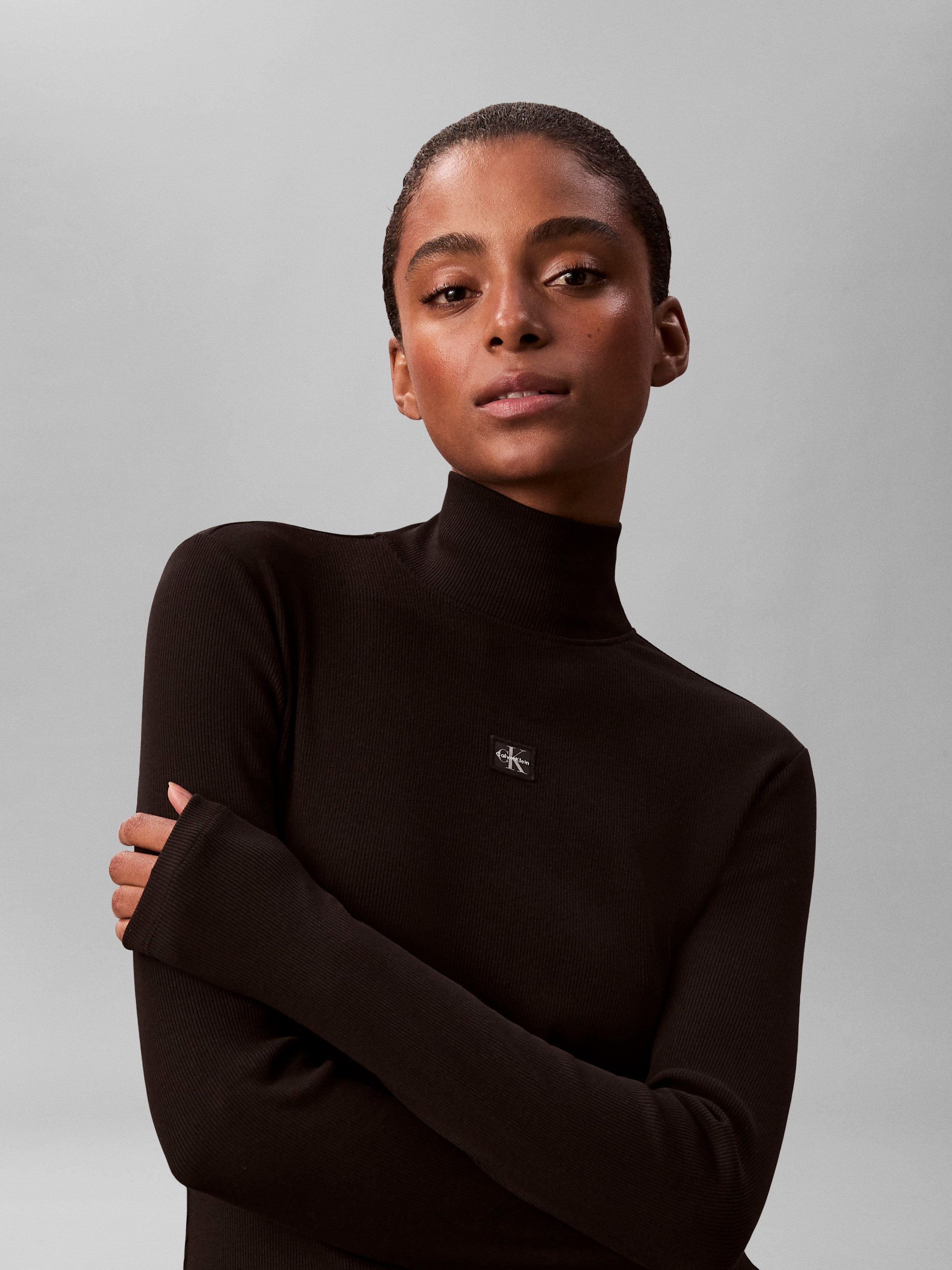Calvin Klein Jeans Minikleid Figurbetonte Passform mit Stehkragen