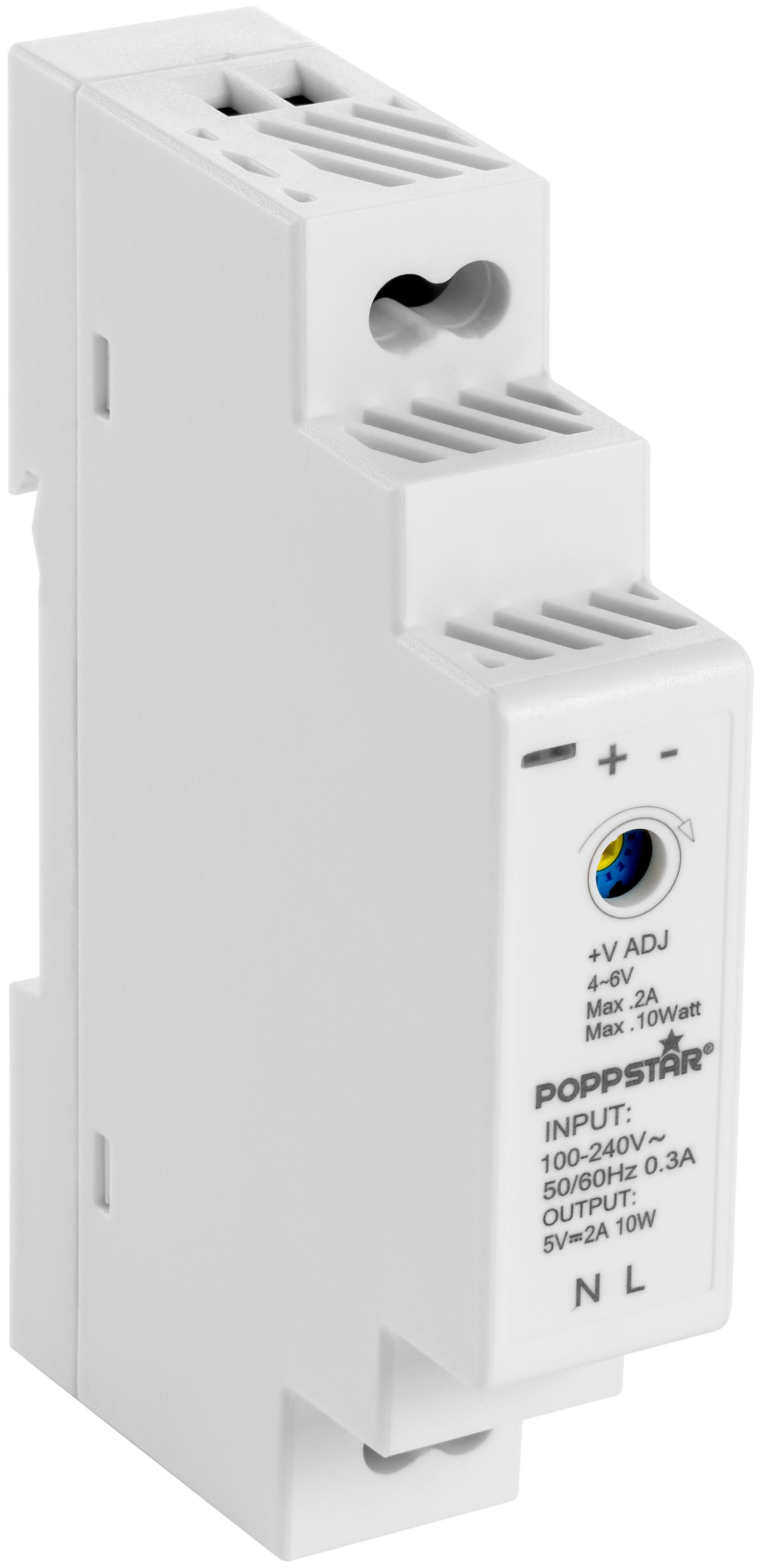 Poppstar DIN Rail Netzteil Hutschienen-Netzteil (Input 100-240 V AC 50/60 Hz, Output 5 V DC 2 A 10 W)