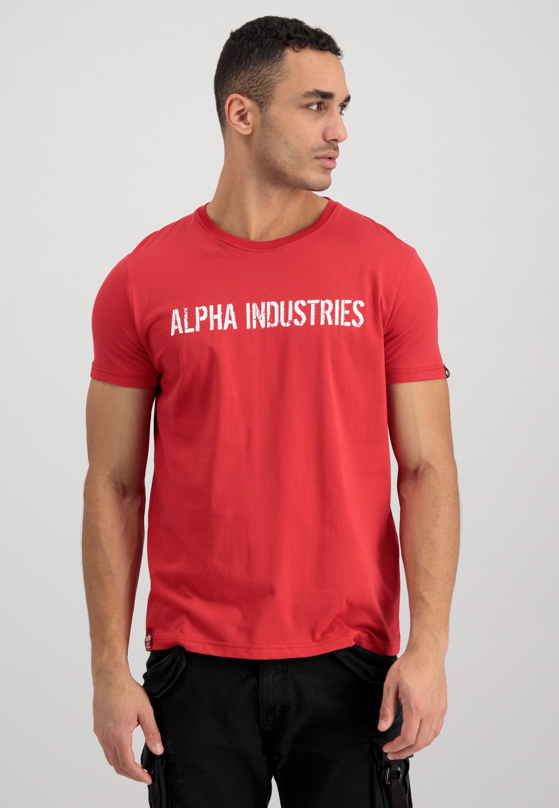 Alpha Industries T-Shirt Alpha red/white Industries Men T-Shirts Moto - speed T RBF