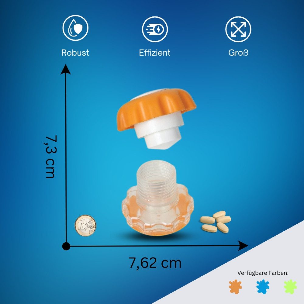 Thumbnail - Dr. Junghans Medical GmbH Pillendose Tablettenmörser Ergo Grip – mit integriertem Lagerfach, Robust, Effizient, leicht z...
