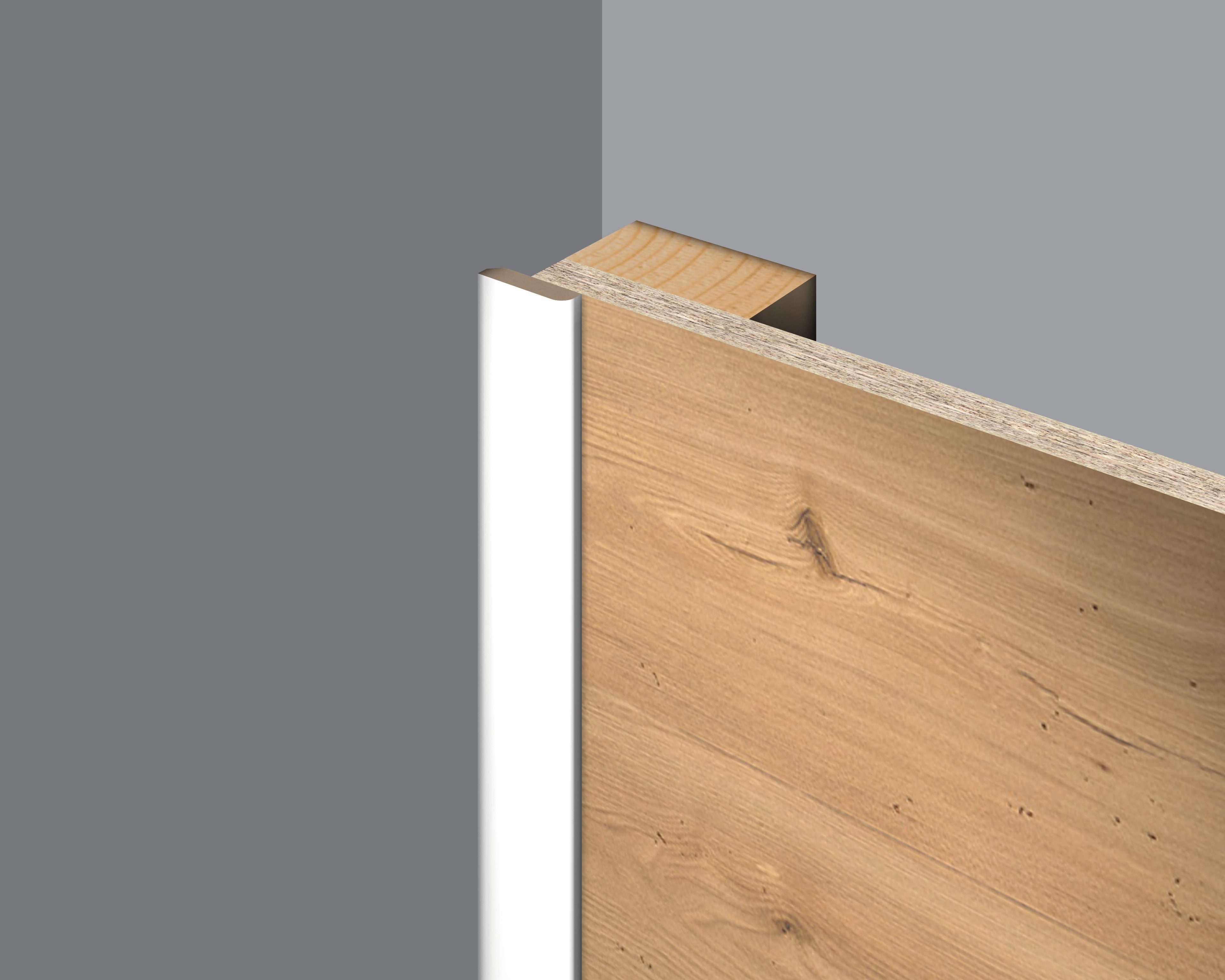 EGGER Abschlussleiste Abdeckleiste Decowall AL201 weiß, Kleben, Nageln, 1-St., 2400 x 6 x 25mm