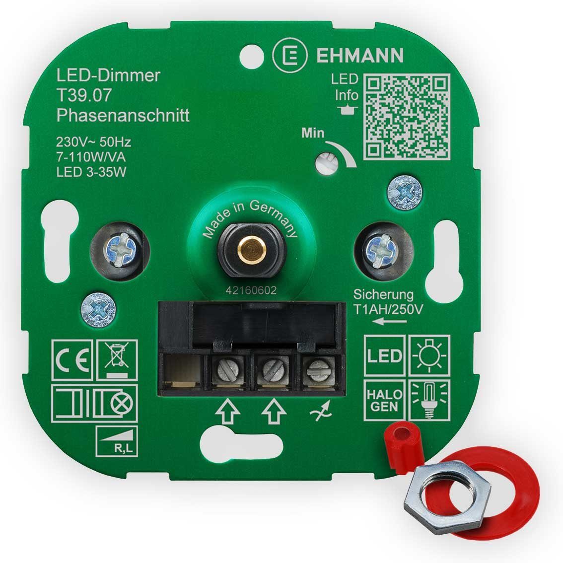 Ehmann Drehdimmer EHMANN Unterputz-Dimmer, Phasenanschnitt, 230V, 50Hz