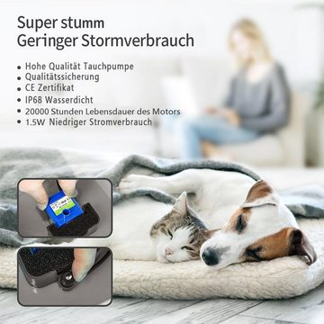 Vicbuy Trinkbrunnen 2L, Hund LED Trinkautomat, Katzen Wasserspender leise