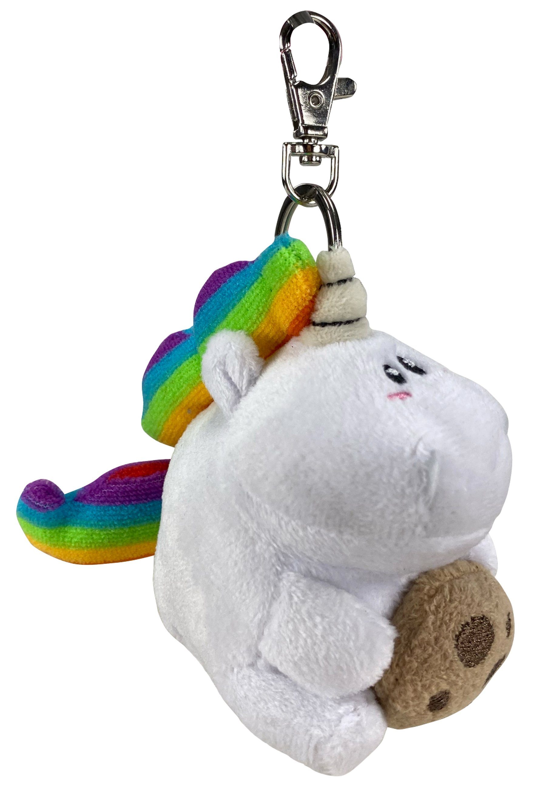 United Labels® Plüschanhänger Pummel & Friends - Pummeleinhorn mit Keks 10 cm
