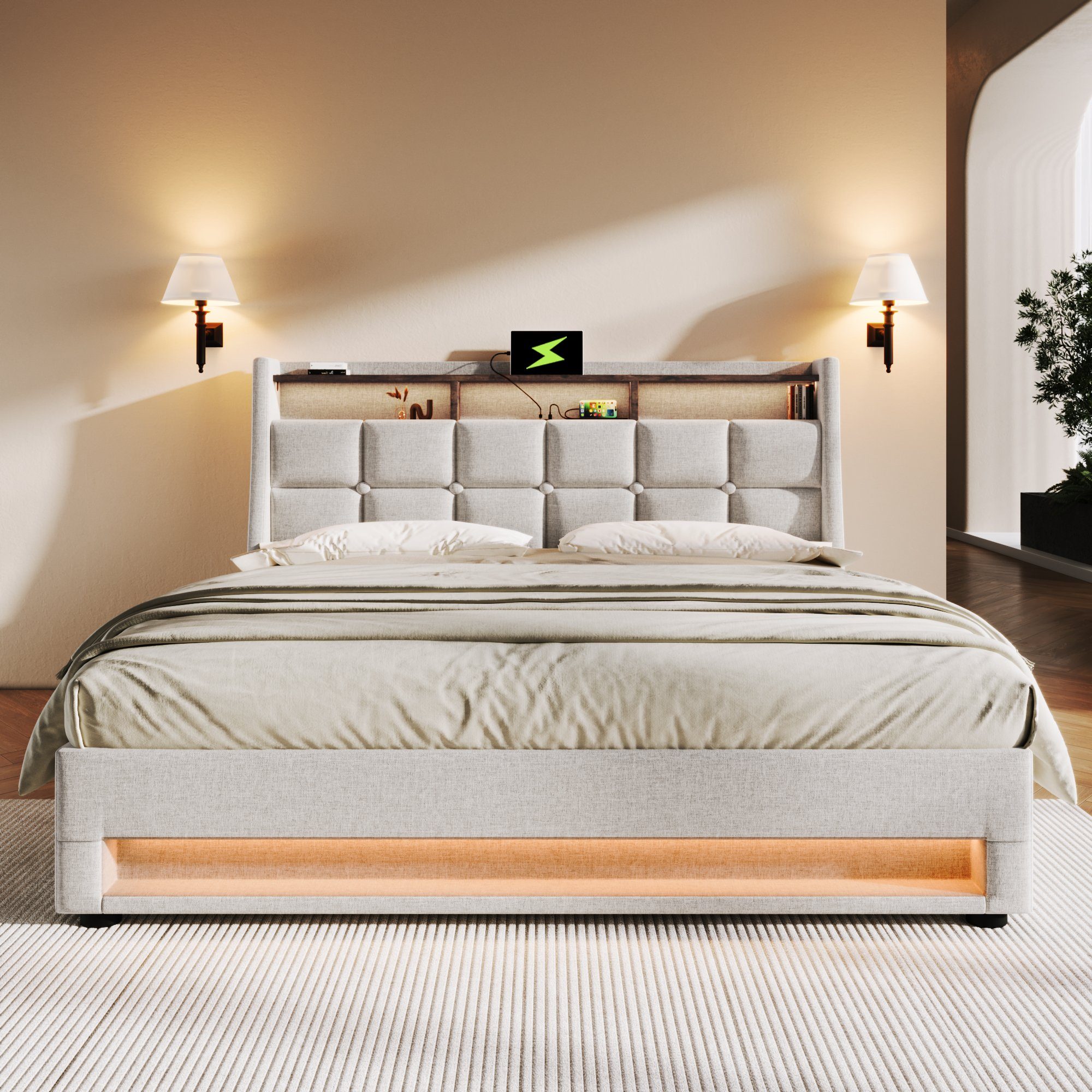 HAUSS SPOLE Polsterbett Polsterbett hydraulisches Doppelbett günstig online kaufen