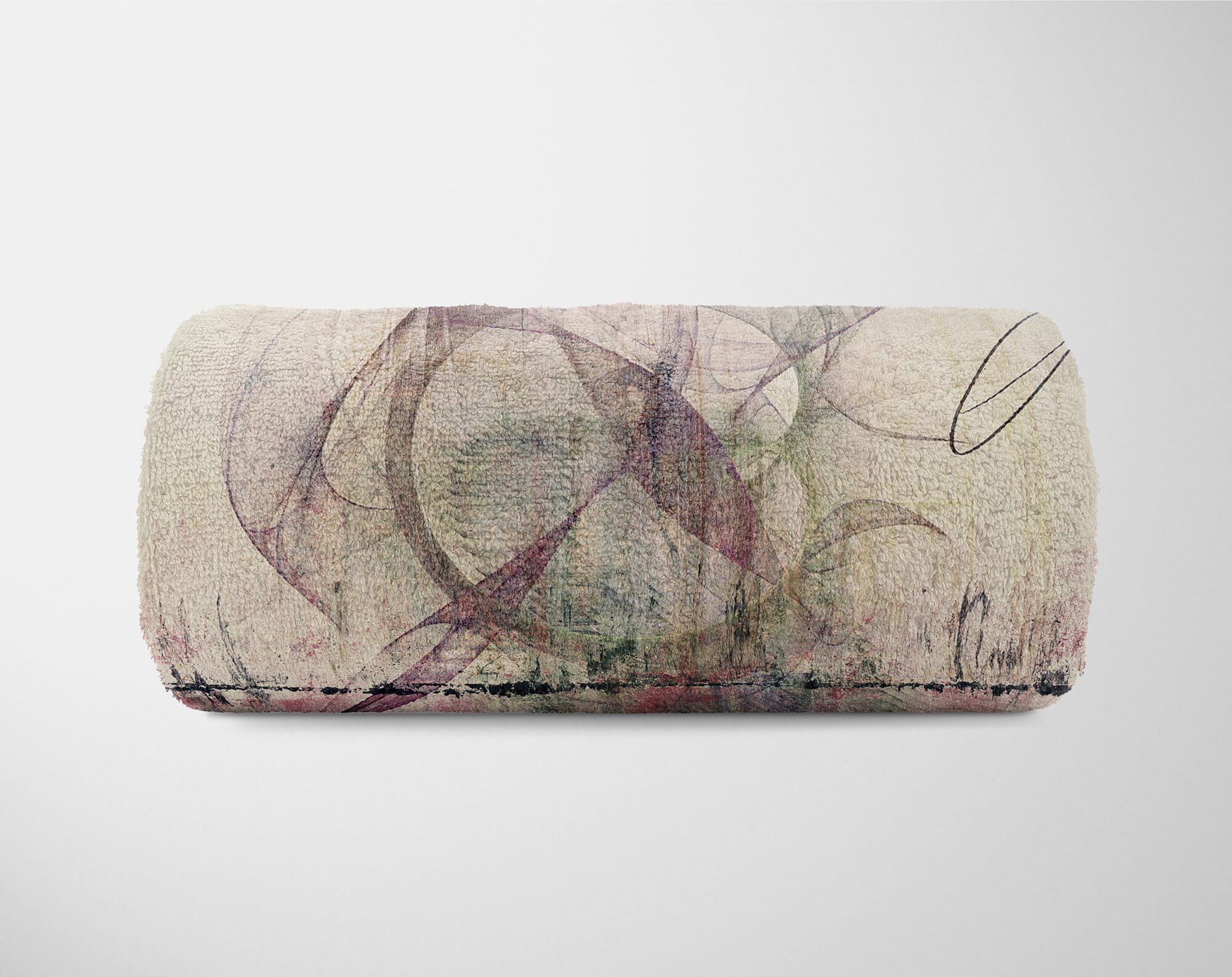 Saunatuch mit abstrakten Kuscheldecke Handtücher Strandhandtuch Sinus Art Baumwolle-Polyester-Mix Handtuch Handtuch Enigma (1-St), Motiv,