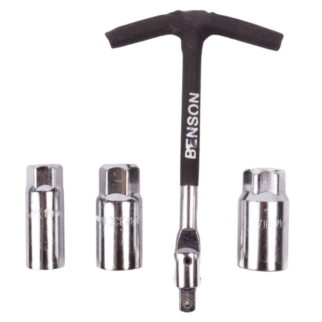 RACEL Zündkerzenschlüssel Zündkerzenschlüssel Set 4‑tlg 16 18 21 mm mit T‑Griff Steckschlüssel (1 St., 4-teilig), Robust, vielseitig