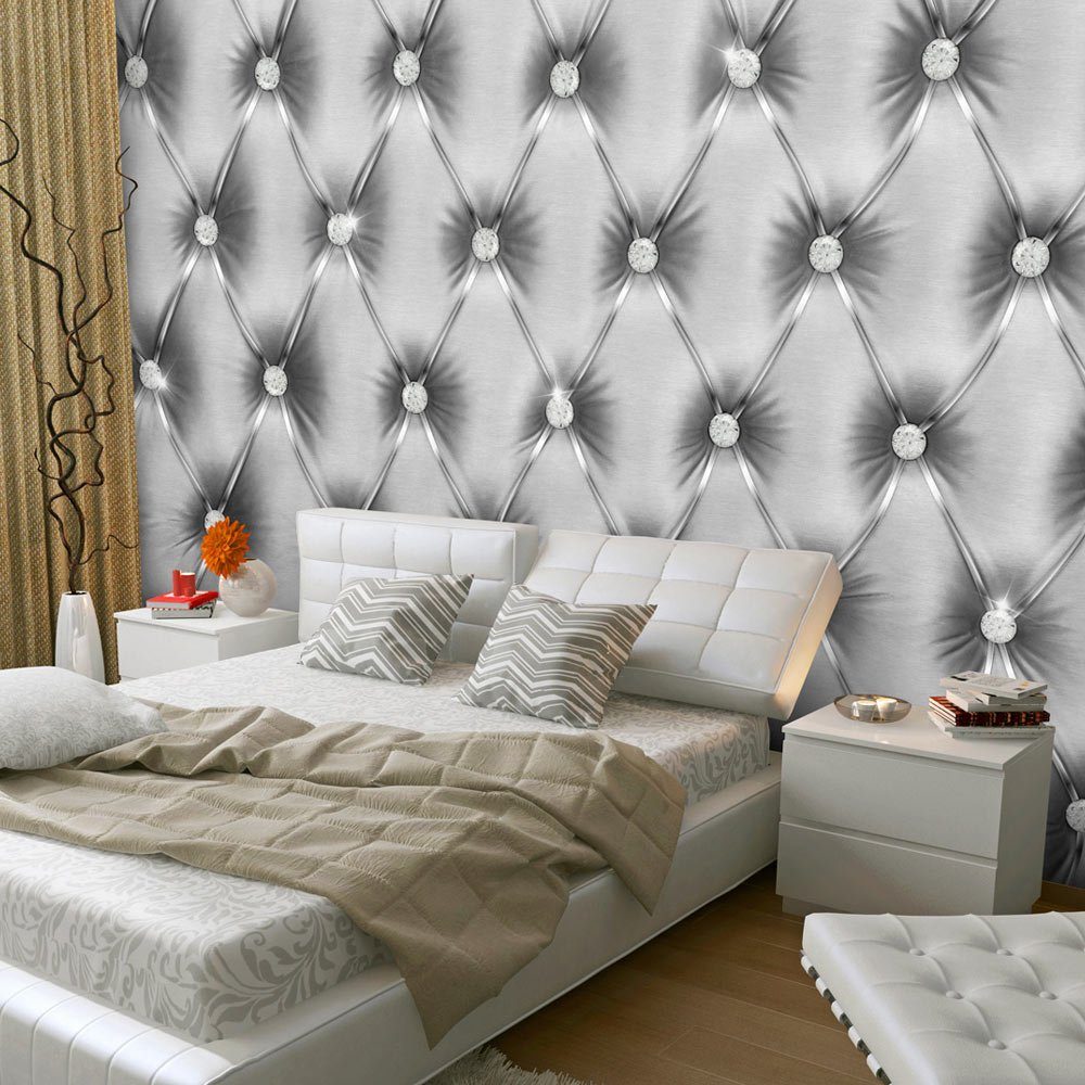 KUNSTLOFT Vliestapete Silver Luxury 0.98x0.7 m, halb-matt, matt, lichtbeständige Design Tapete