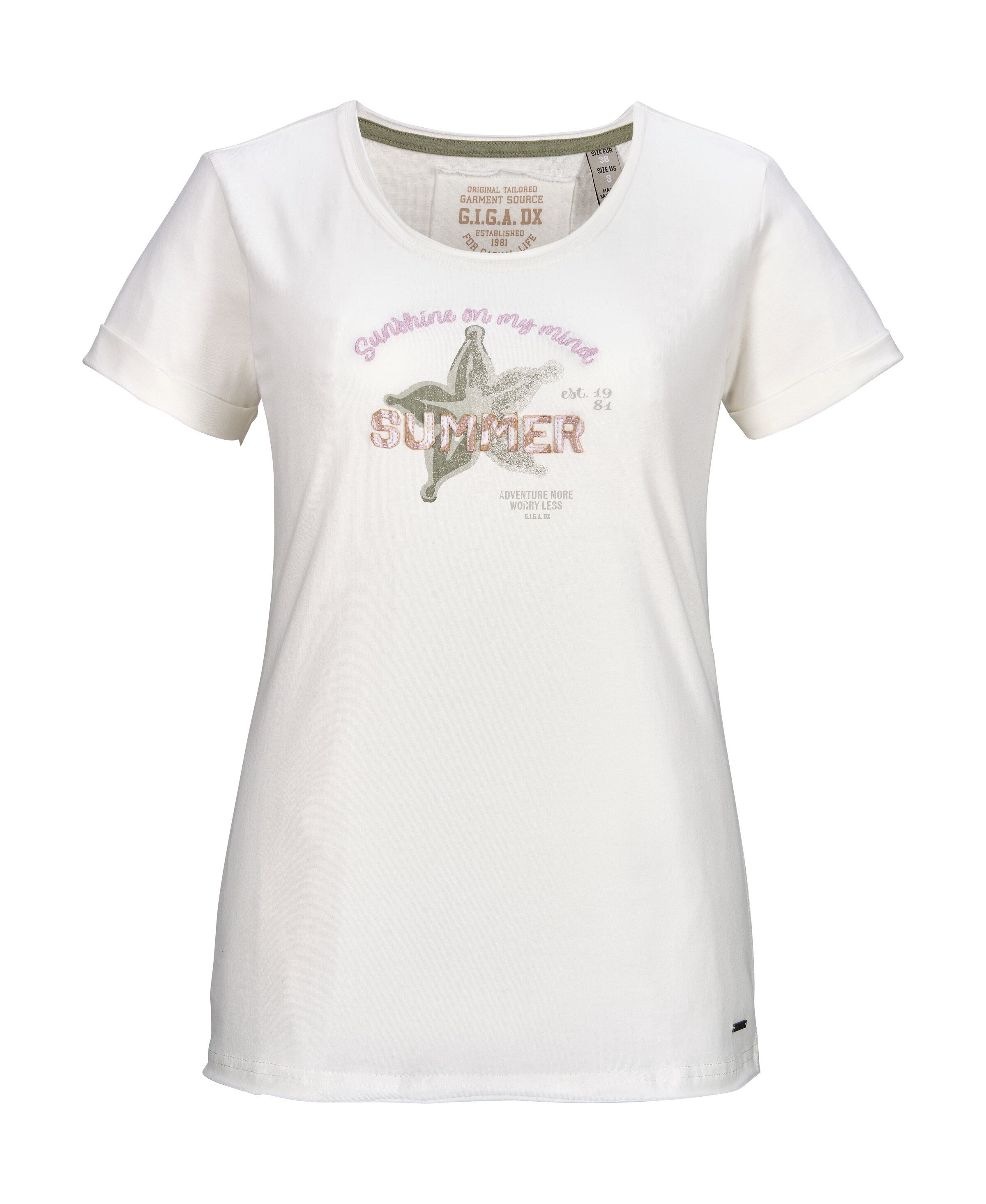 G.I.G.A. DX by killtec T-Shirt GS 24 WMN TSHRT 100% Baumwolle, Carbon Finish, gesticktes Motiv, lässiger Look