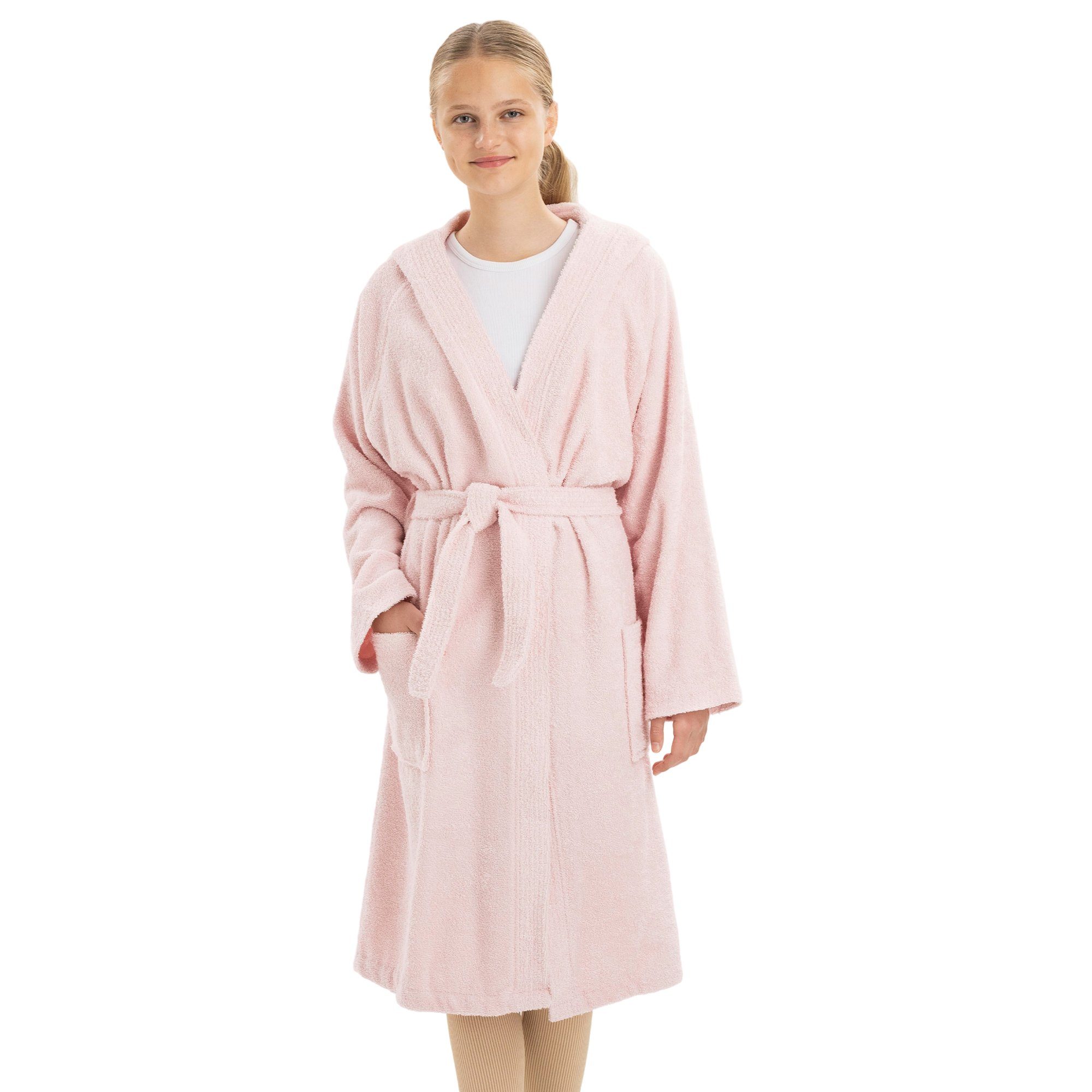 HOMELEVEL Bademantel Bademantel für Kinder aus Frottee Baumwolle - Morgenmantel Kinder, Baumwolle, Kinderbademantel Junge Mädchen kuschelig flauschig - Bathrobe Kids