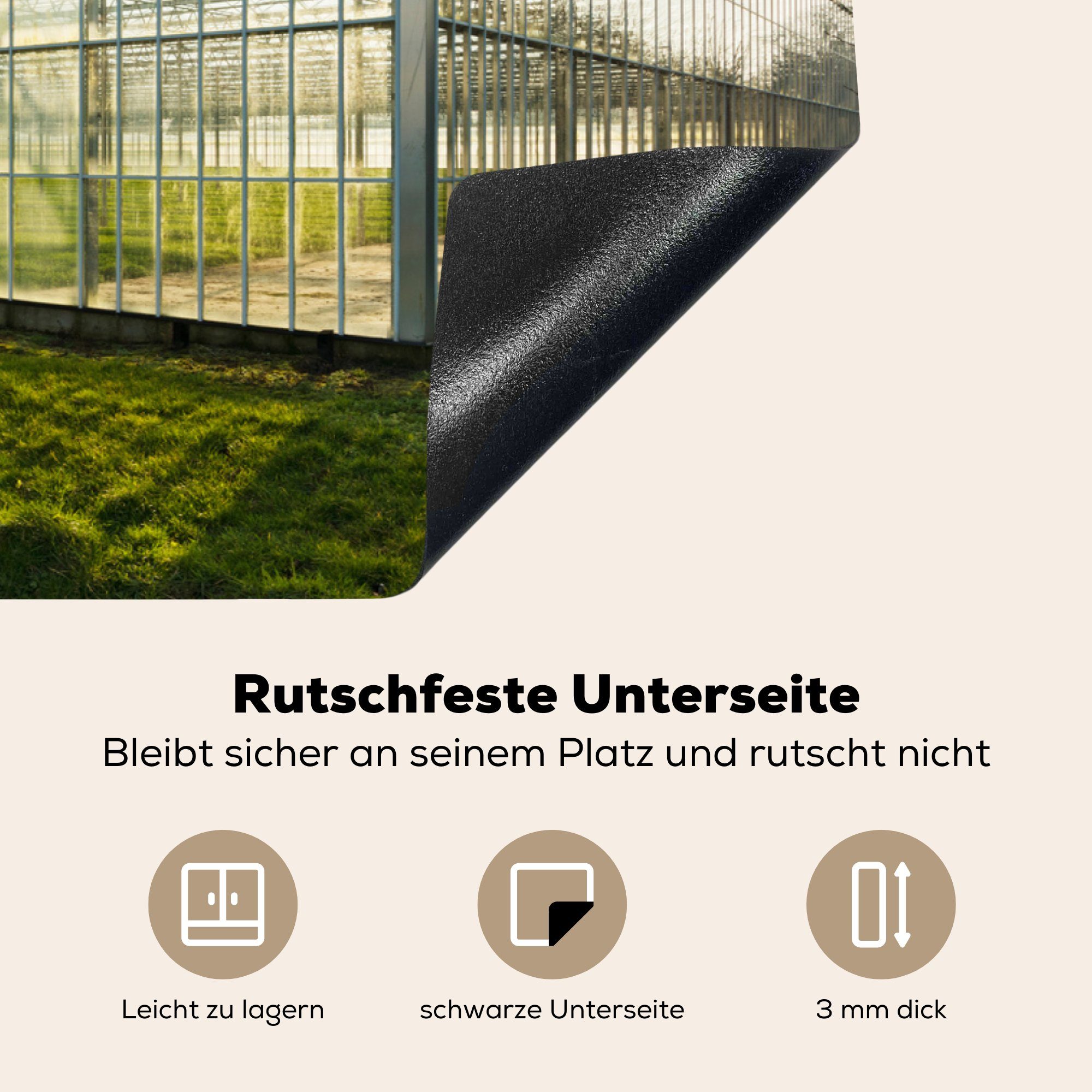 küche, Region 81x52 in cm, Herdblende-/Abdeckplatte tlg), Induktionskochfeld die MuchoWow für Gewächshaus Schutz Ceranfeldabdeckung Vinyl, (1 Westland, der