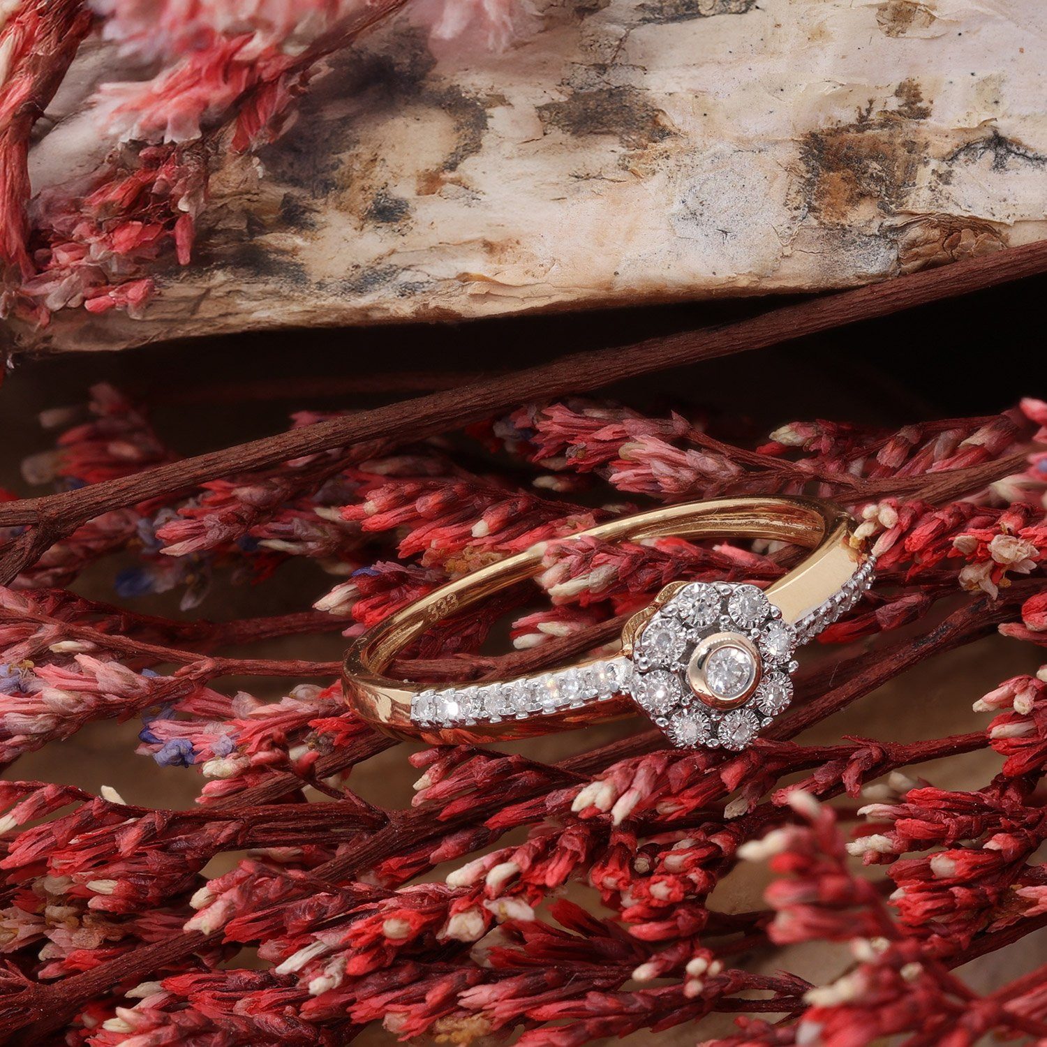 Glizz Goldring DamenMit Diamanten Gold 333/8K günstig online kaufen