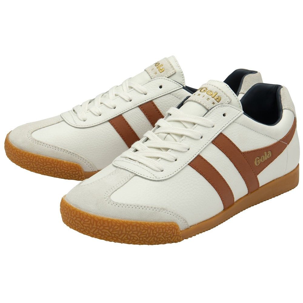 Harrier Leder weiss/orange/navyblau Herren Sneaker