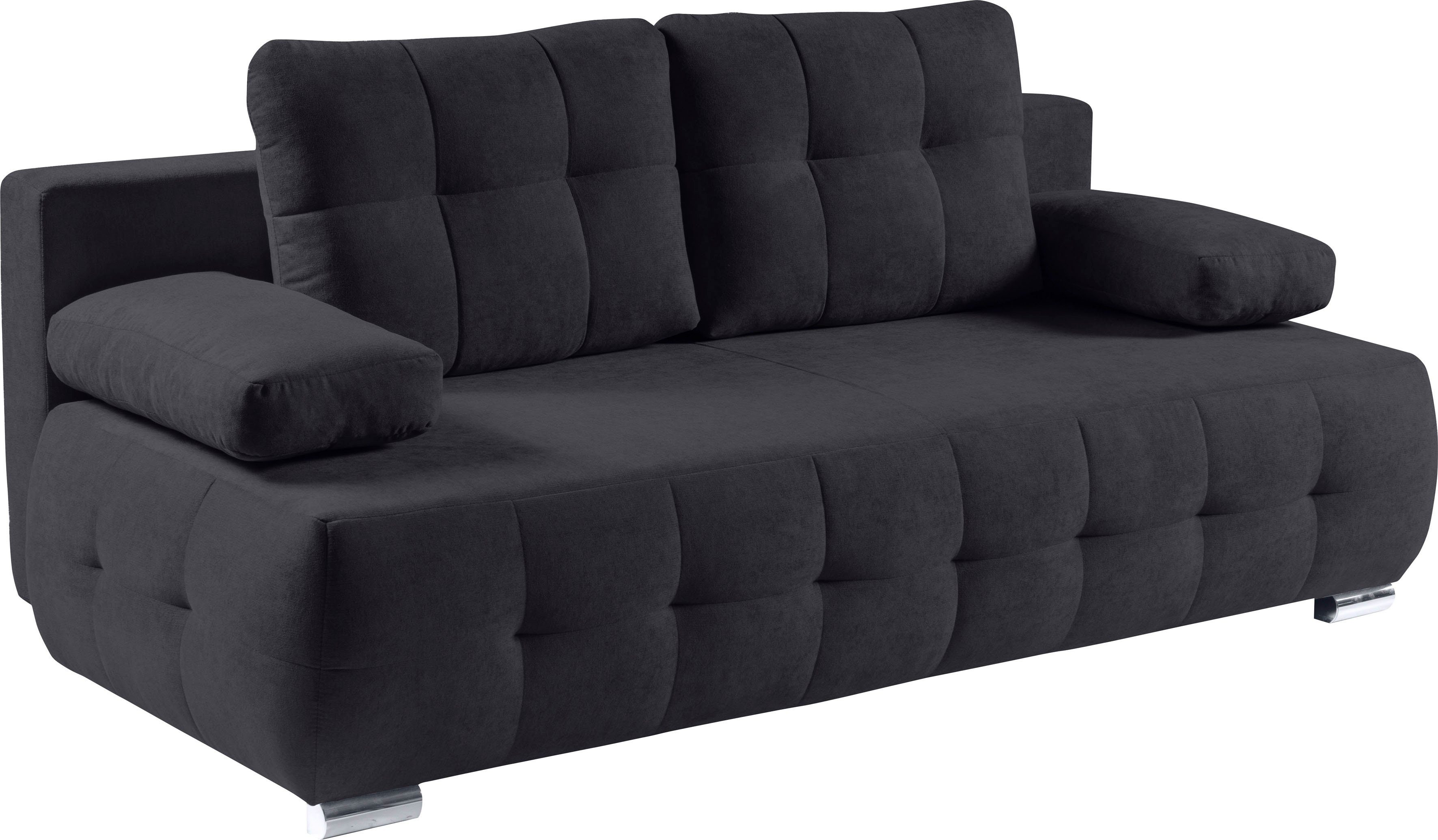 anthrazit 2-Sitzer Federkern Sofa Bettkasten & | Indigo, Schlafsofa mit WERK2 und Schlafcouch anthrazit | anthrazit