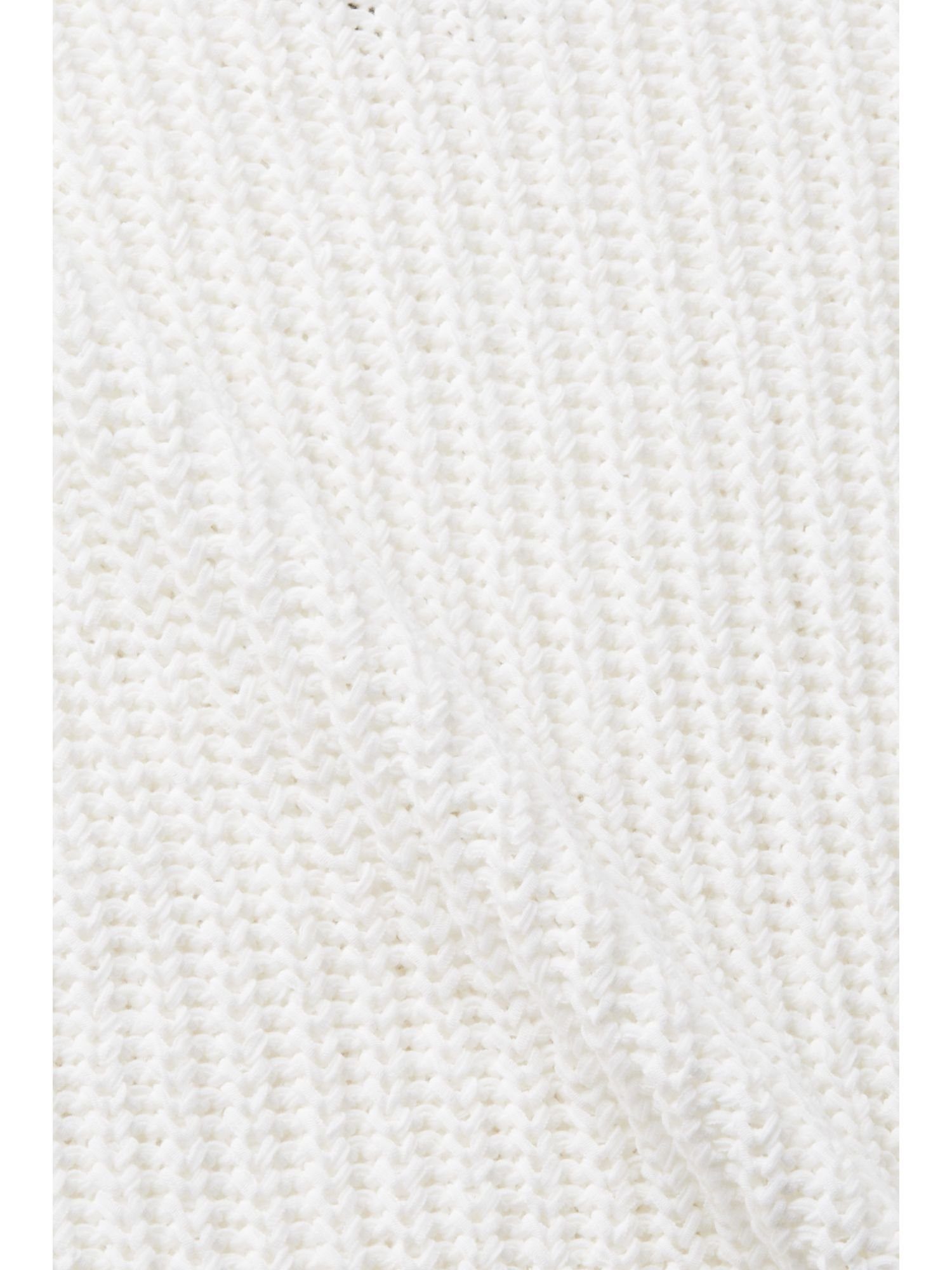 Offenmaschig Pullover Rundhalspullover Esprit OFF gestrickter WHITE