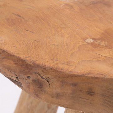 CREEDWOOD Hocker RUNDER HOCKER "KLARA", Holz, 28 cm, Melk Schemel, Blumenhocker