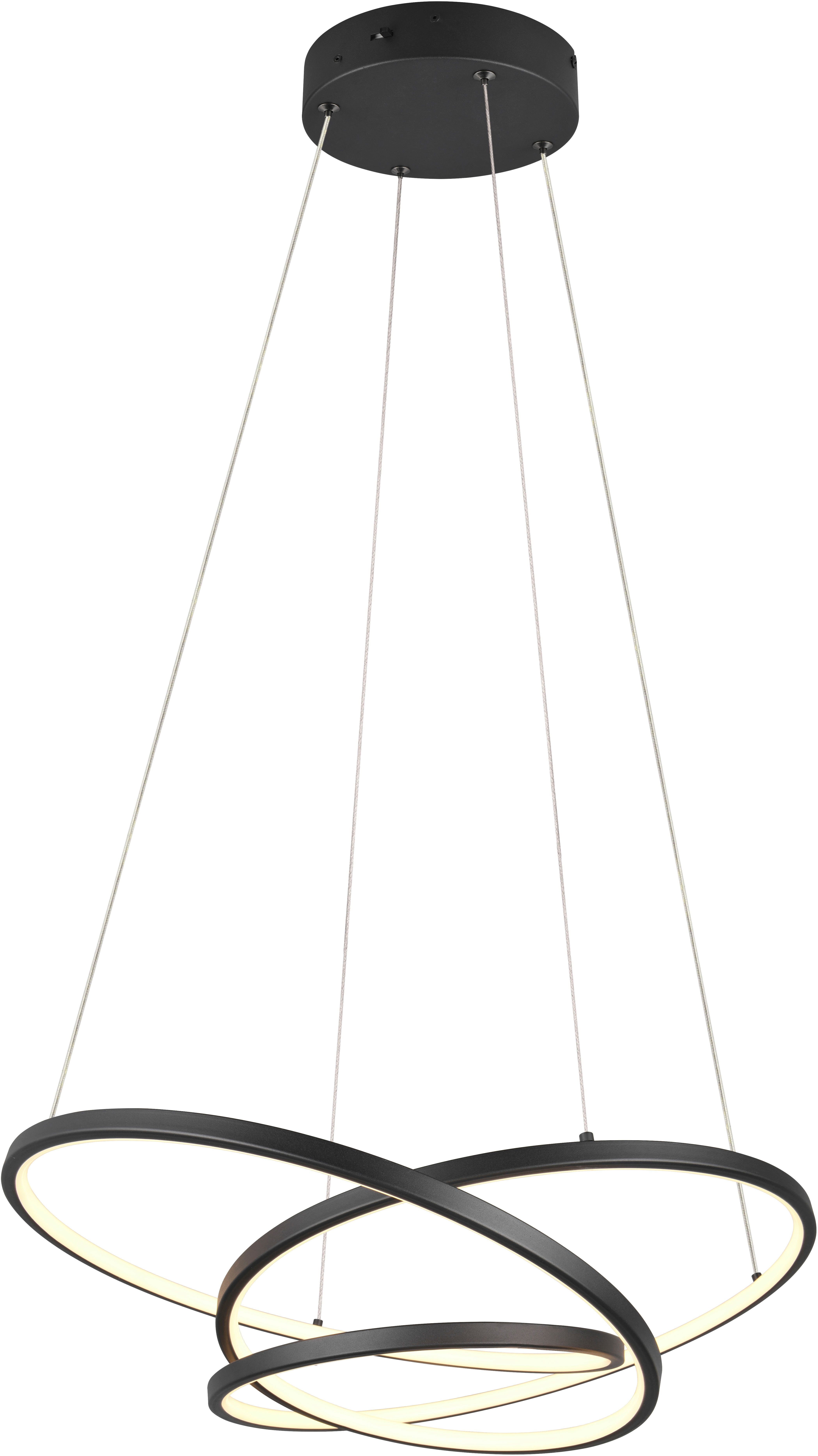 TRIO Leuchten LED Pendelleuchte DARVIN, LED Hängelampe 34W 4500 Lumen, dimmbar, Lichtfarbe einstellbar, Dimmfunktion, LED fest integriert, warmweiß - kaltweiß, CCT 2300/3000/4000K warmweiß-kaltweiß, höhenverstellbar bis max 150cm