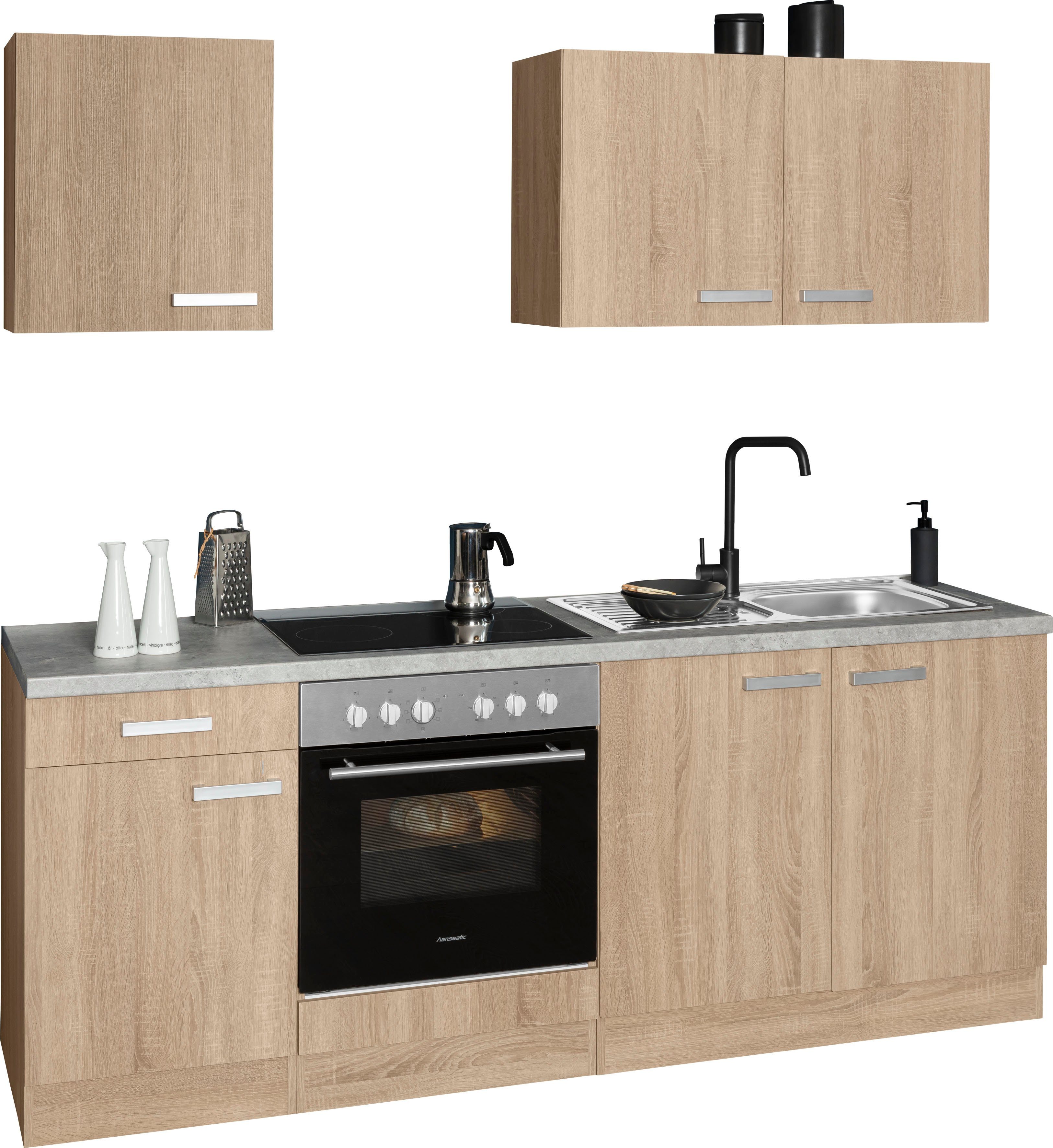 OPTIFIT Küchenzeile Leer Breite 210 cm, mit Hanseatic-Geräten, wahlweise mit Geschirrspüler