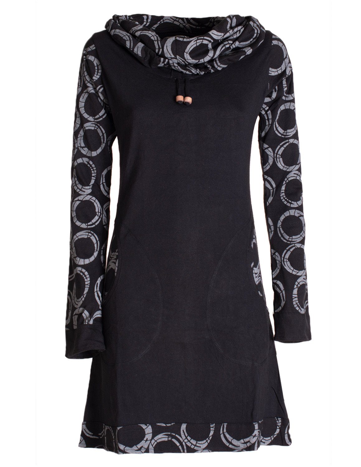 Vishes Jerseykleid Langarm Kleid Schal-Kleid Winterkleider günstig online kaufen